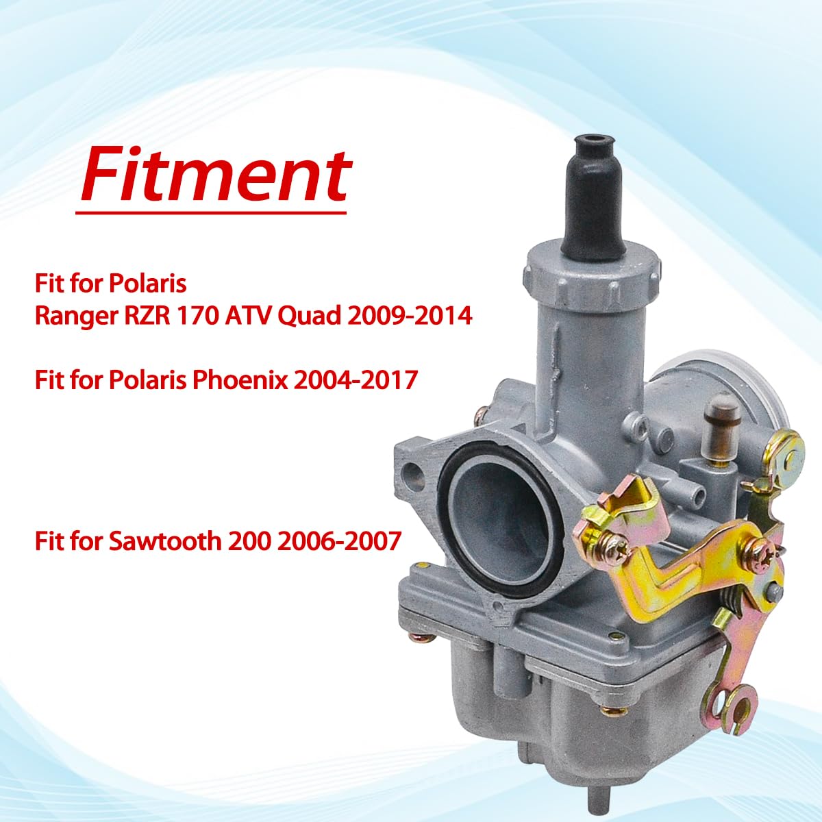 Jdllong Rzr 170 Carburetor Fit For Polaris Ranger Rzr 170 2009-2014 Phoenix 200 2005-2017 For Sawtooth 200 2006-2007 Carb