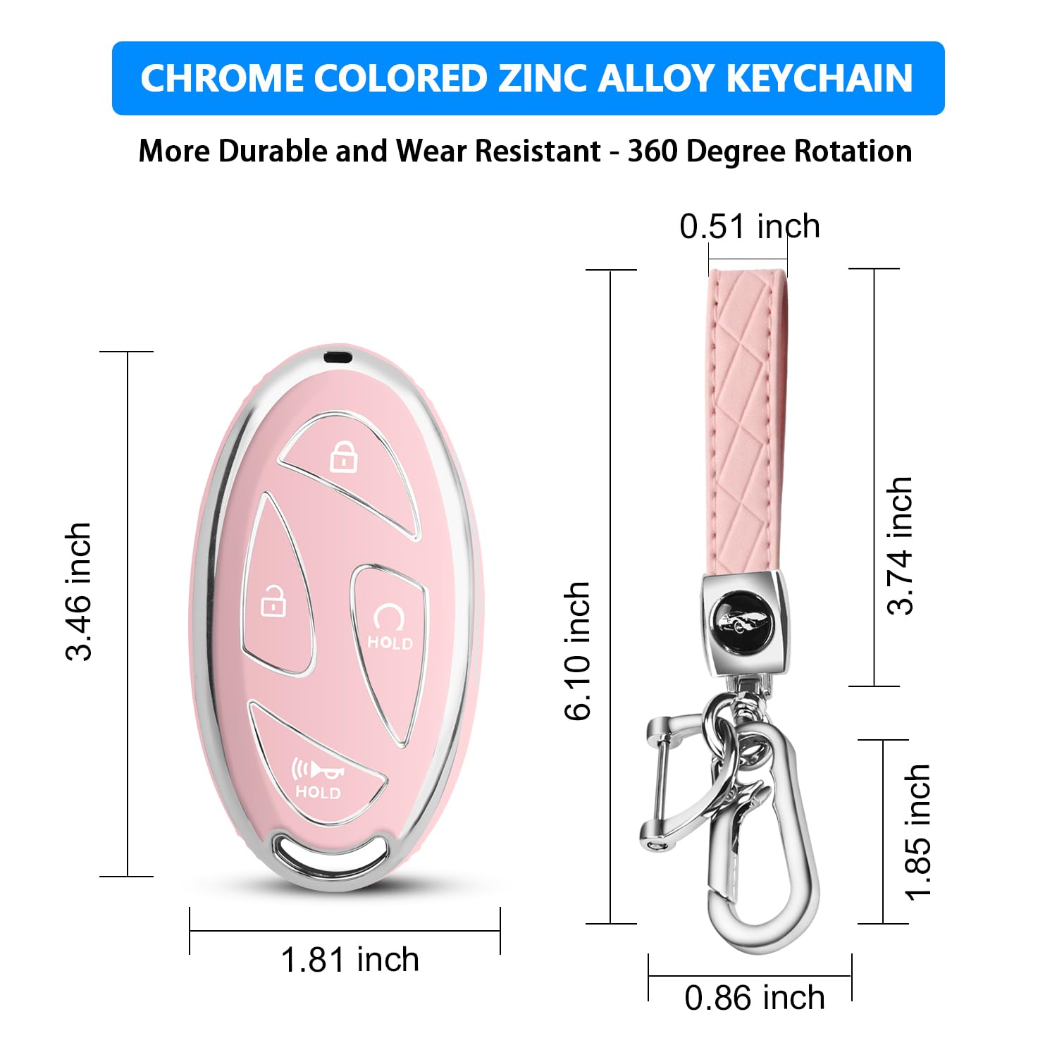 QBUC for Hyundai Ioniq 6 Key Fob Cover,Soft TPU 360 Degree Car Key Case Protector with Leather Keychain Compatible with Hyundai