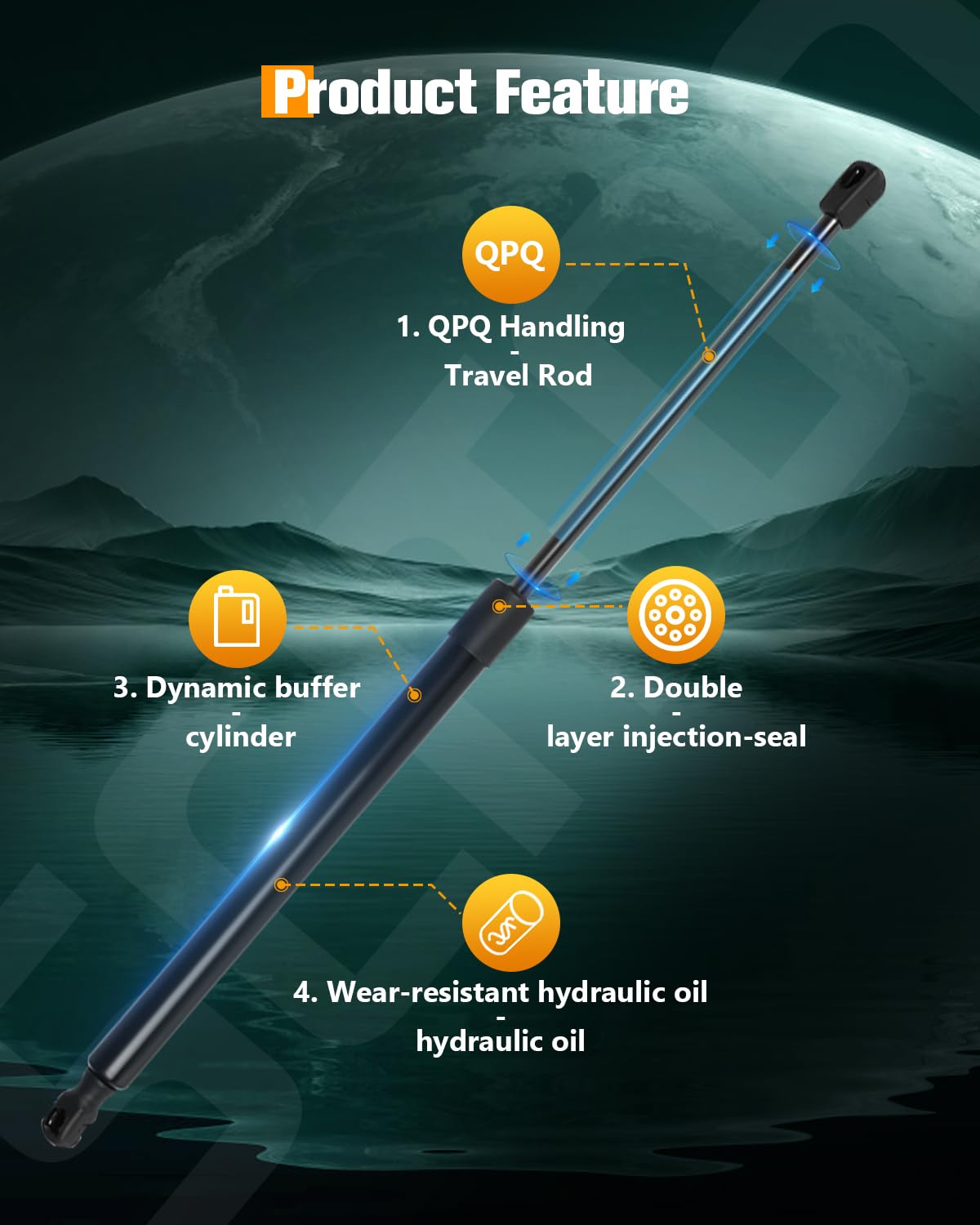 Scitoo 74820Tl4G31 2Pcs Lift Supports 20.44'' Fit For Accord Viii Estate 2008 Shock Struts Trunk