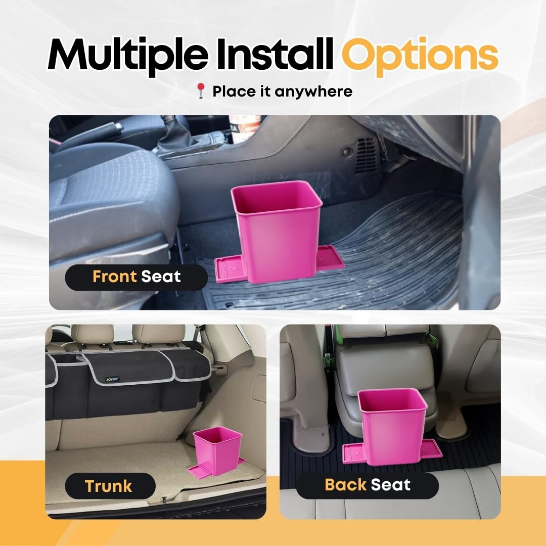 Car Trash Can For Vehicles Leakproof Compact Garbage Bin W/ Stability Flap, Anti-Slip Base, Portable Trash Holder For Cars, Truc