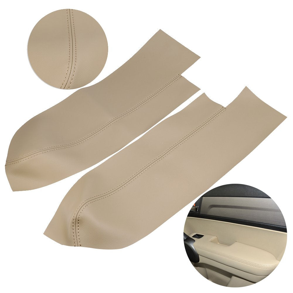 Hoypeyfiy 2pcs (1Pair) Microfiber Leather Front Door Panels Armrest Cover Replacement for Honda Cr-V CRV 2007-2012 (Leather Only