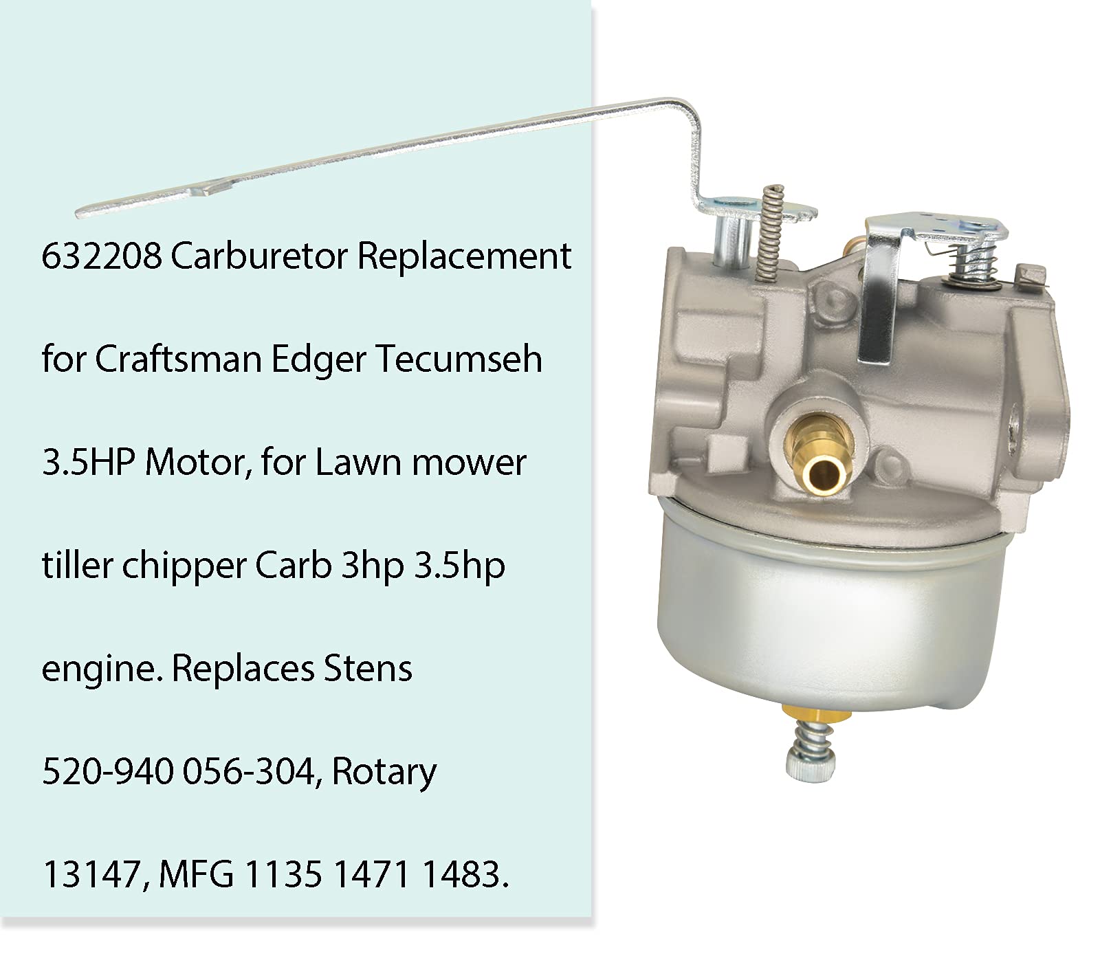 Supvintor Carburetor 632615 for Tecumseh H30 H35 Engines with Air Filter 35066 & L7T Spark Plug - High-Performance Replacement Part