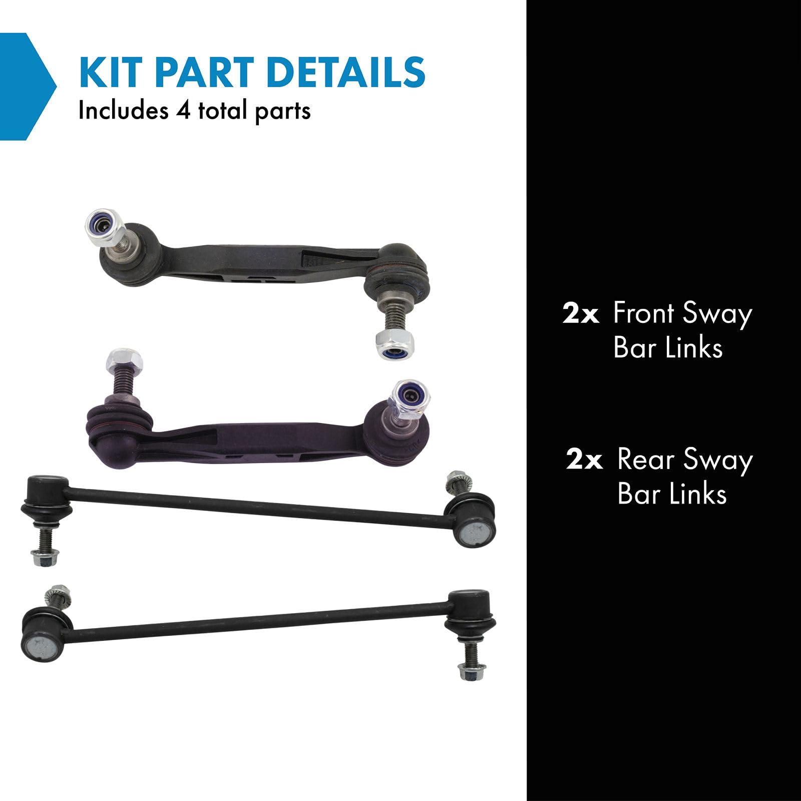 Trq 4Pc Front & Rear Suspension Sway Bar End Link Kit Set Direct Fit For Bmw