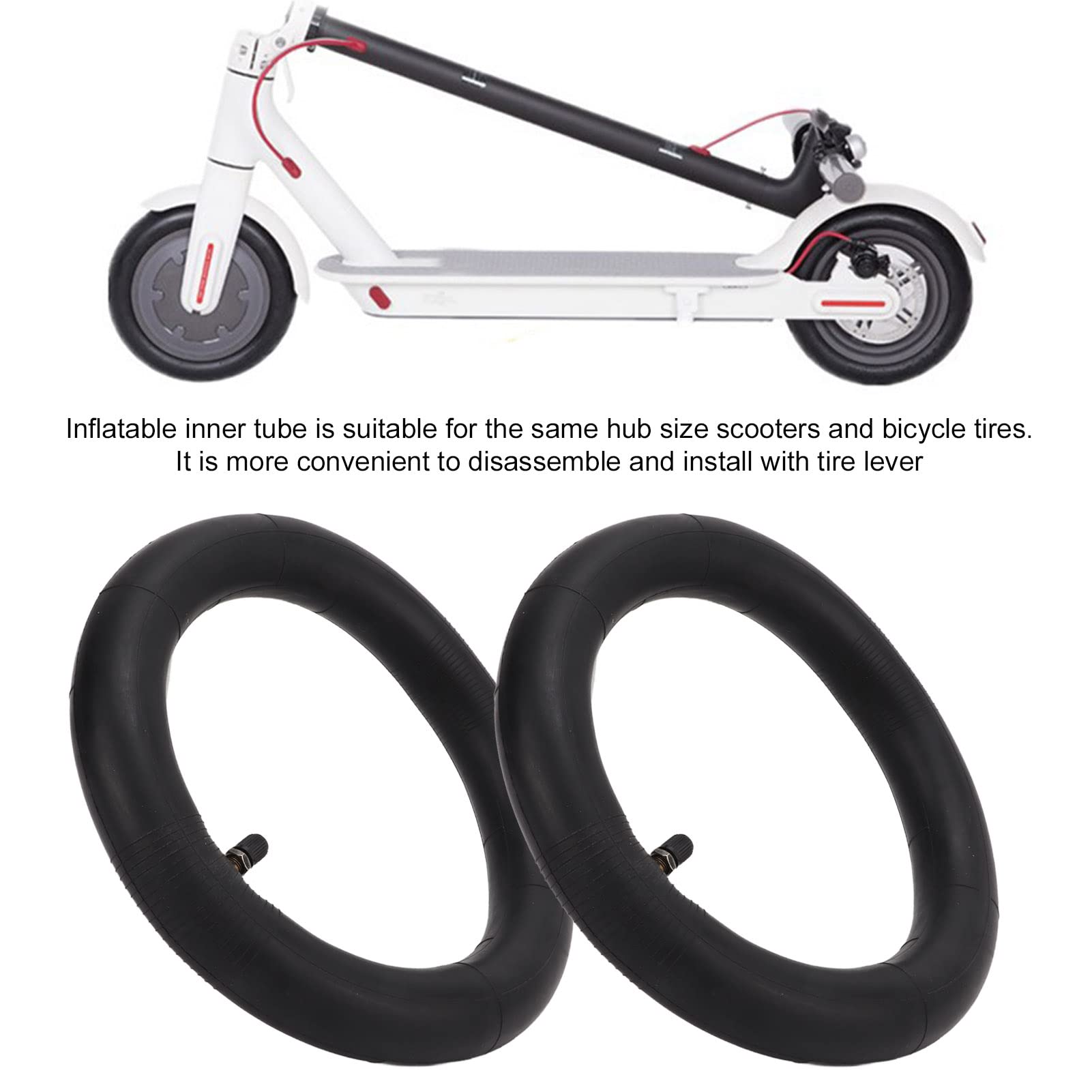 Inner Tube, 2 Sets 10x2.0 Straight Valve Inner Tube Inflatable Tire Inner Tube with Bike Tire Lever for Electric Scooter 10 Inch