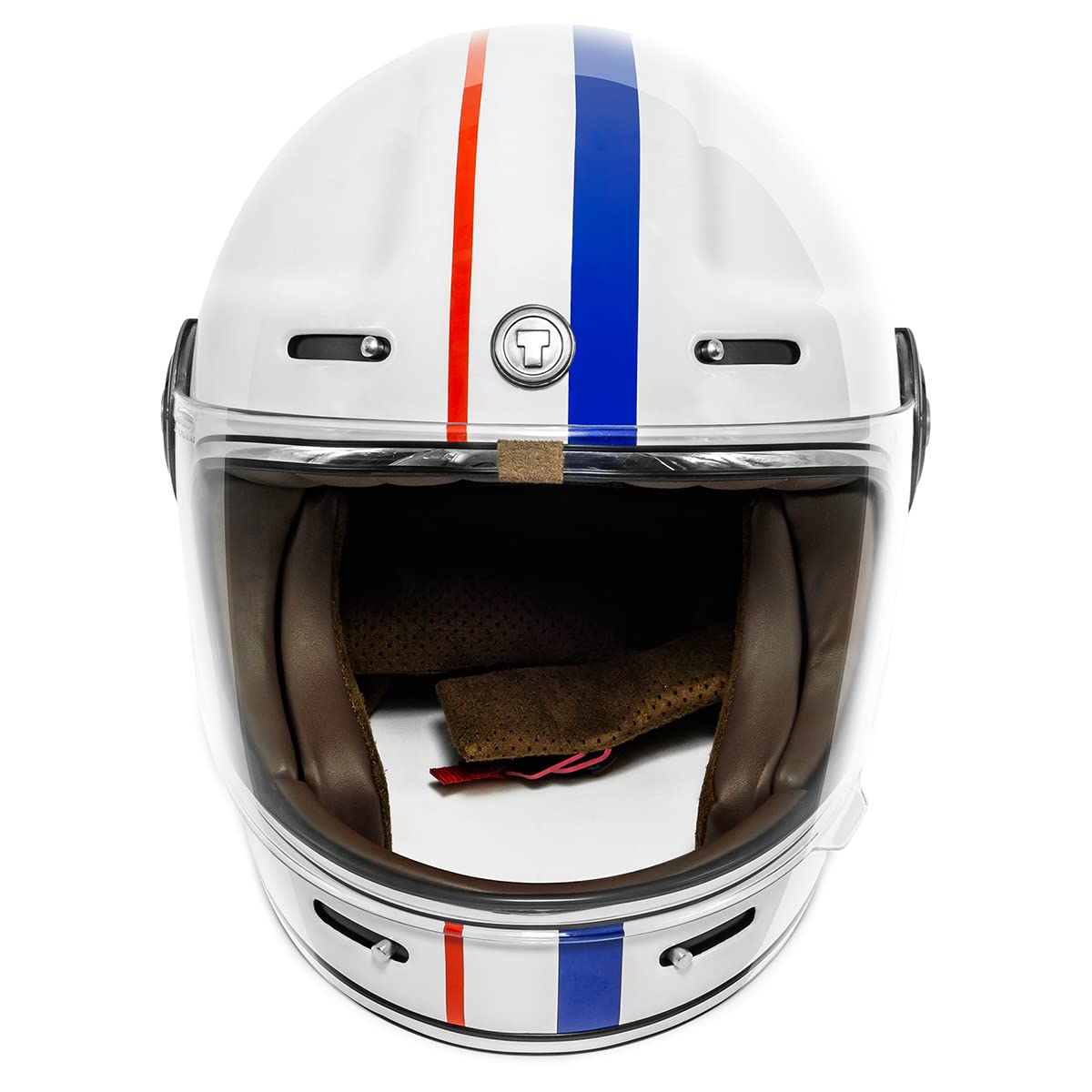 Torc T1 Unisex-Adult Retro Full Face Motorcycle Helmets, Gloss White Allegiance, Large