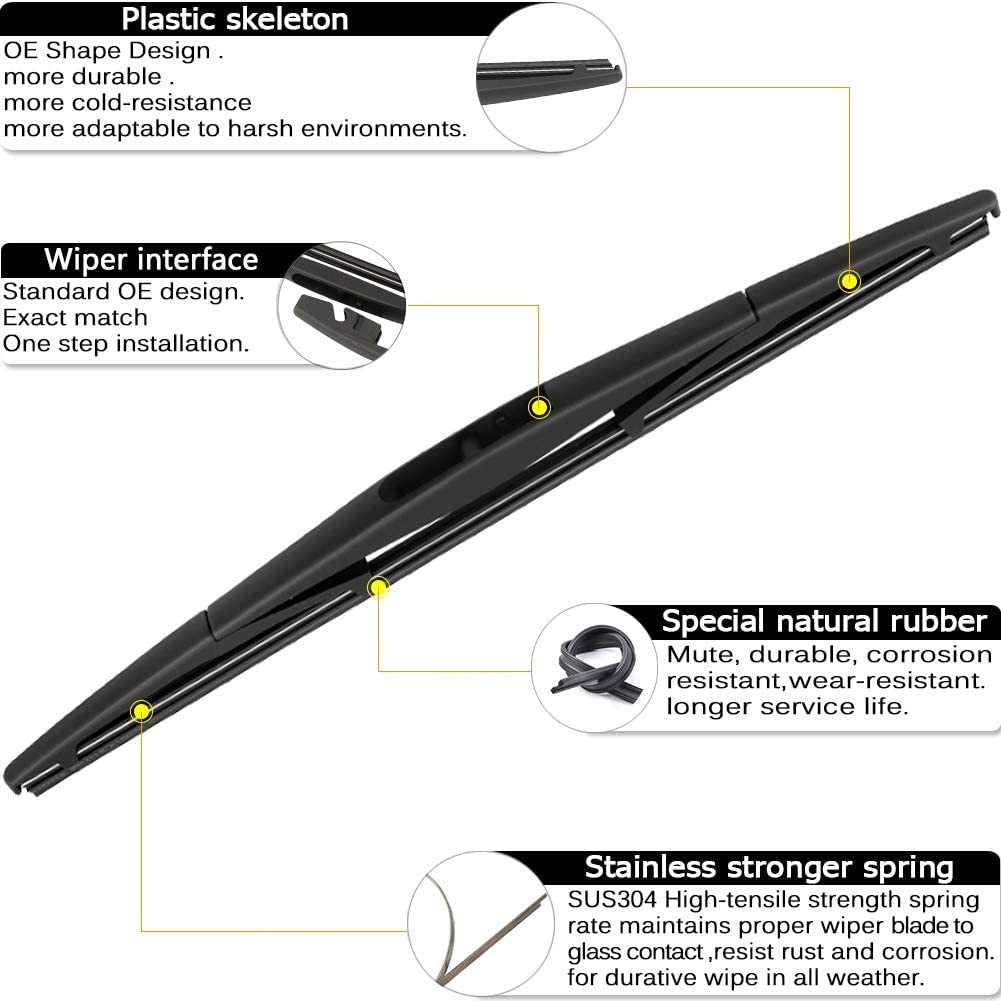 Autoboo 26'+16' Windshield Wipers With 12' Rear Wiper Blade Sets Replacement For Subaru Crosstrek Impreza 2018 2019 2020 2021-Original Factory Quality (Pack Of 3)