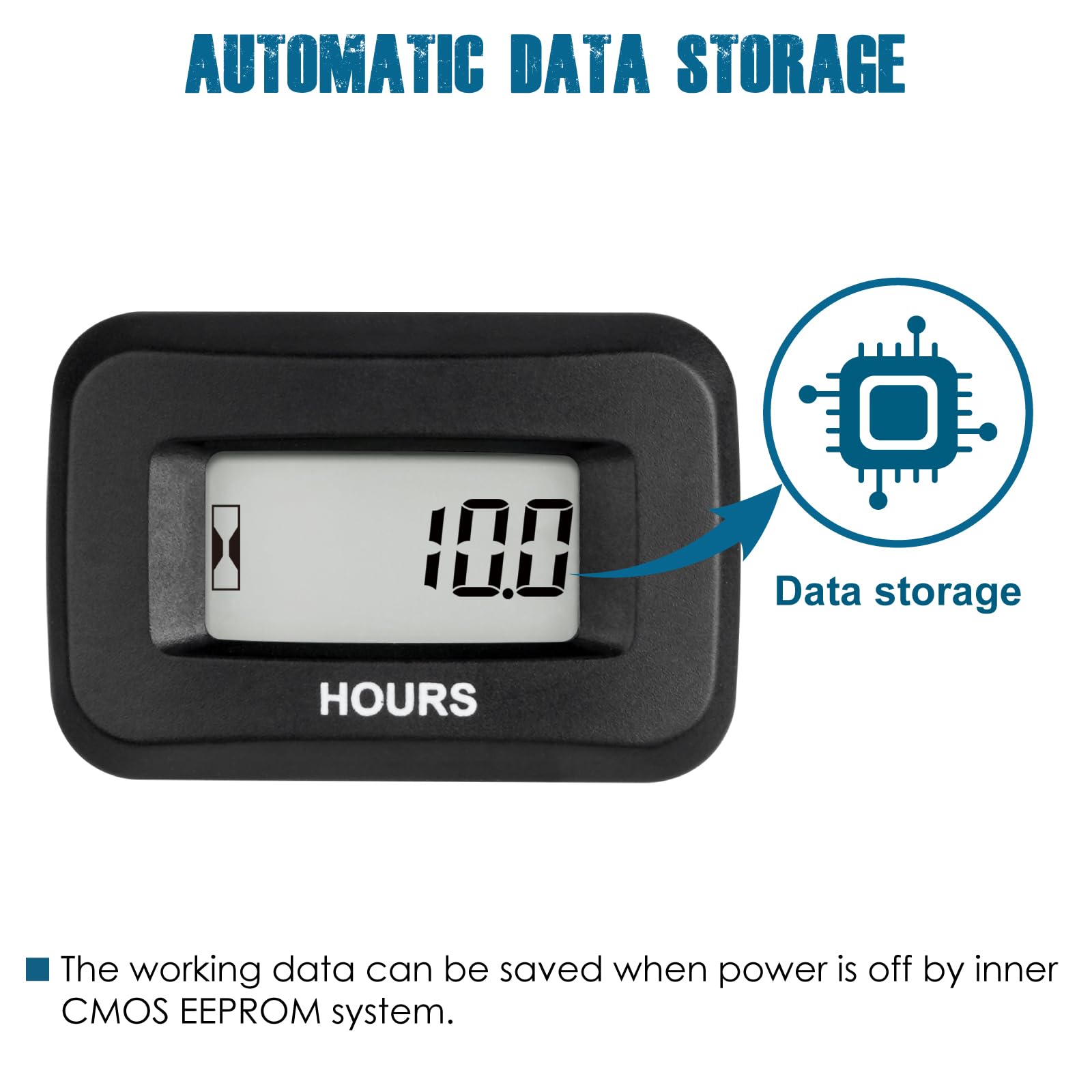 2 Pieces Runleader Digital Hour Meter,Dc 5V To 60V For Riding Lawn Mower Tractor Golf Cart Forklift Rv Motorhome Milling Machine