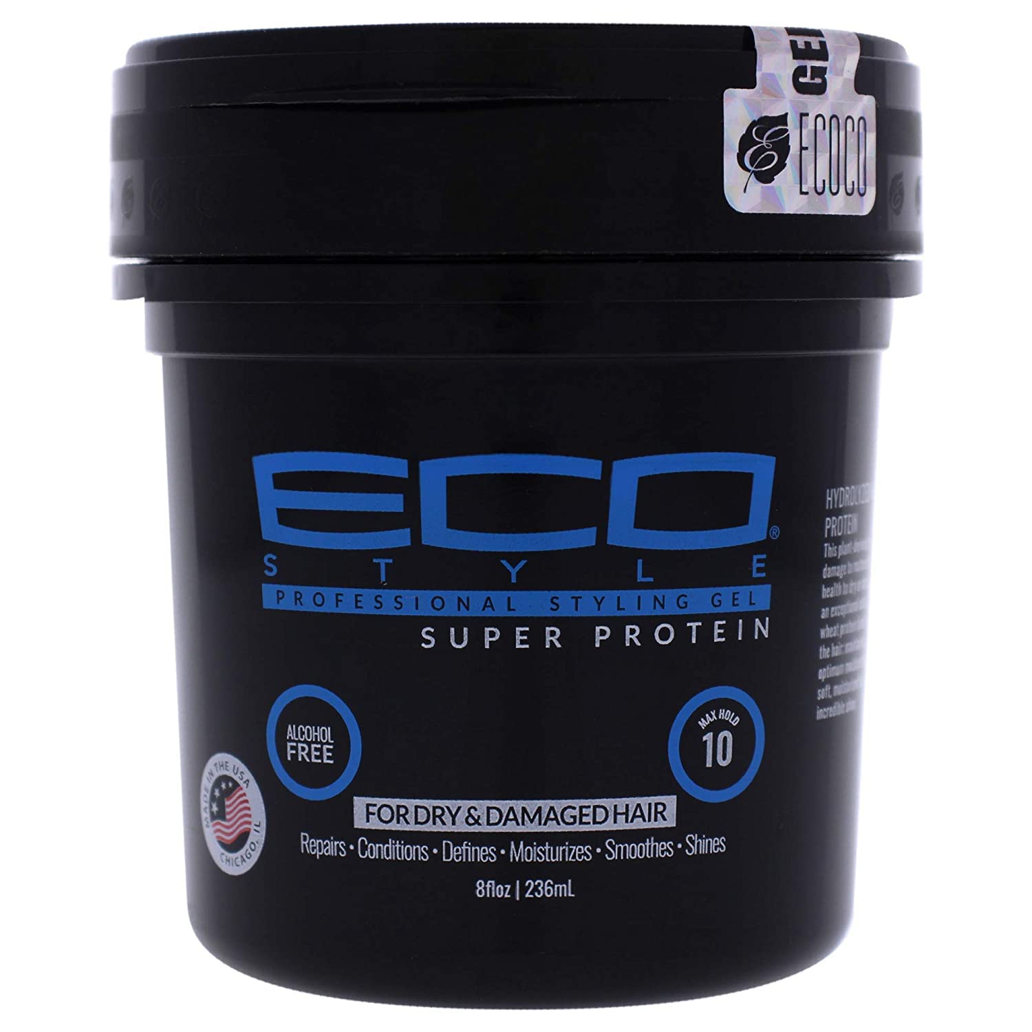 Eco Style ECOCO Gel Regular Super Protein Provides Gravity Defying Hold & Long Lasting Shine  Helps Maintain Healthy Hair  Perfect for Pin Ups & Twist for All Hair Types  Clean Scent  8 Oz-New