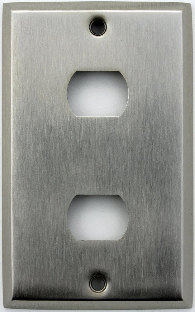 Classic Accents Stamped Steel Satin Nickel One Gang Two Despard Openings Wall Plate