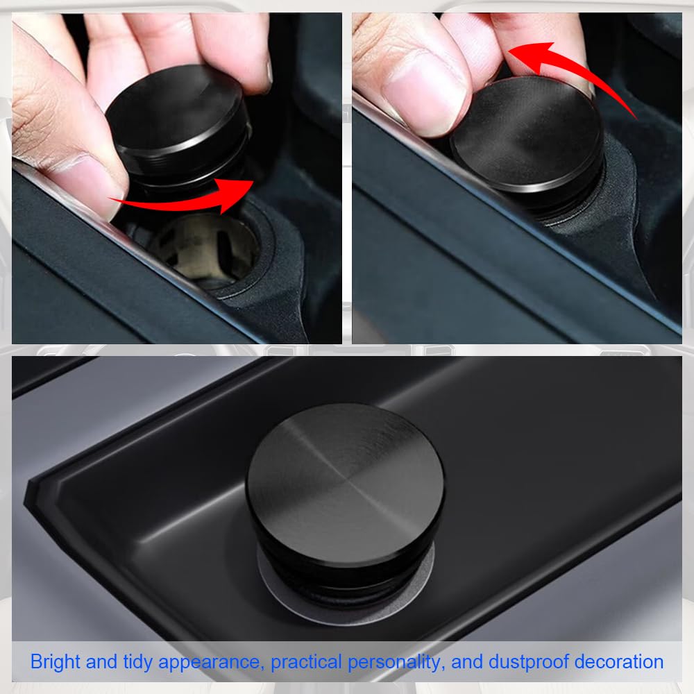 Car Cigarette Lighter Plug Cover, Aluminum Cigarette Lighter Socket Cover Cap, Universal Waterproof Dustproof Plug Cover Fit for