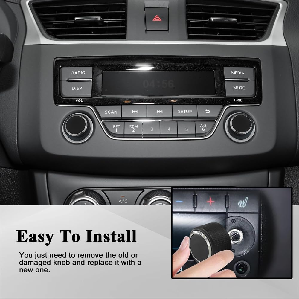 QZTYTY 2PCS Rear Audio Control Knob Dial Tuner, Car Radio Repair Kit Replacement Button, Compatible with Chevy GMC Cadillac Buic