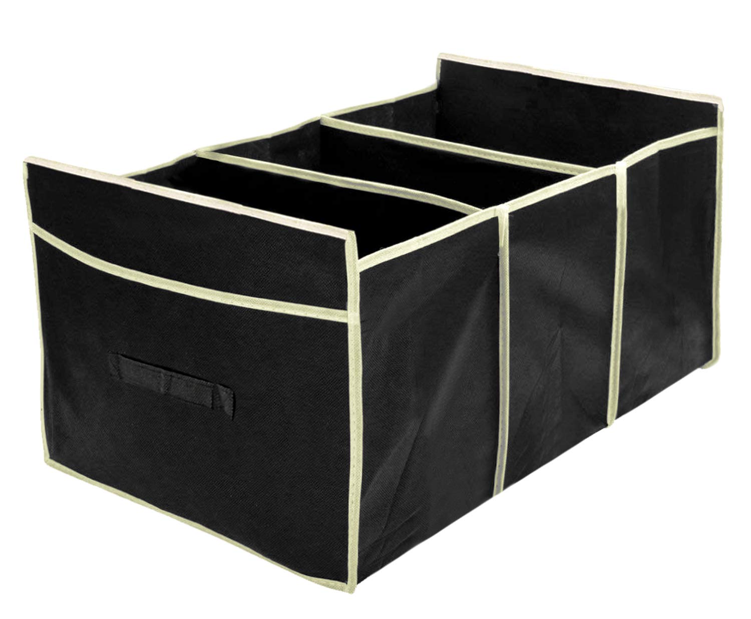 Heart Home Foldable Trunk Storage Organizer, Reinforced Handles, Suitable for Any Car, SUV, MiniVan (Black)