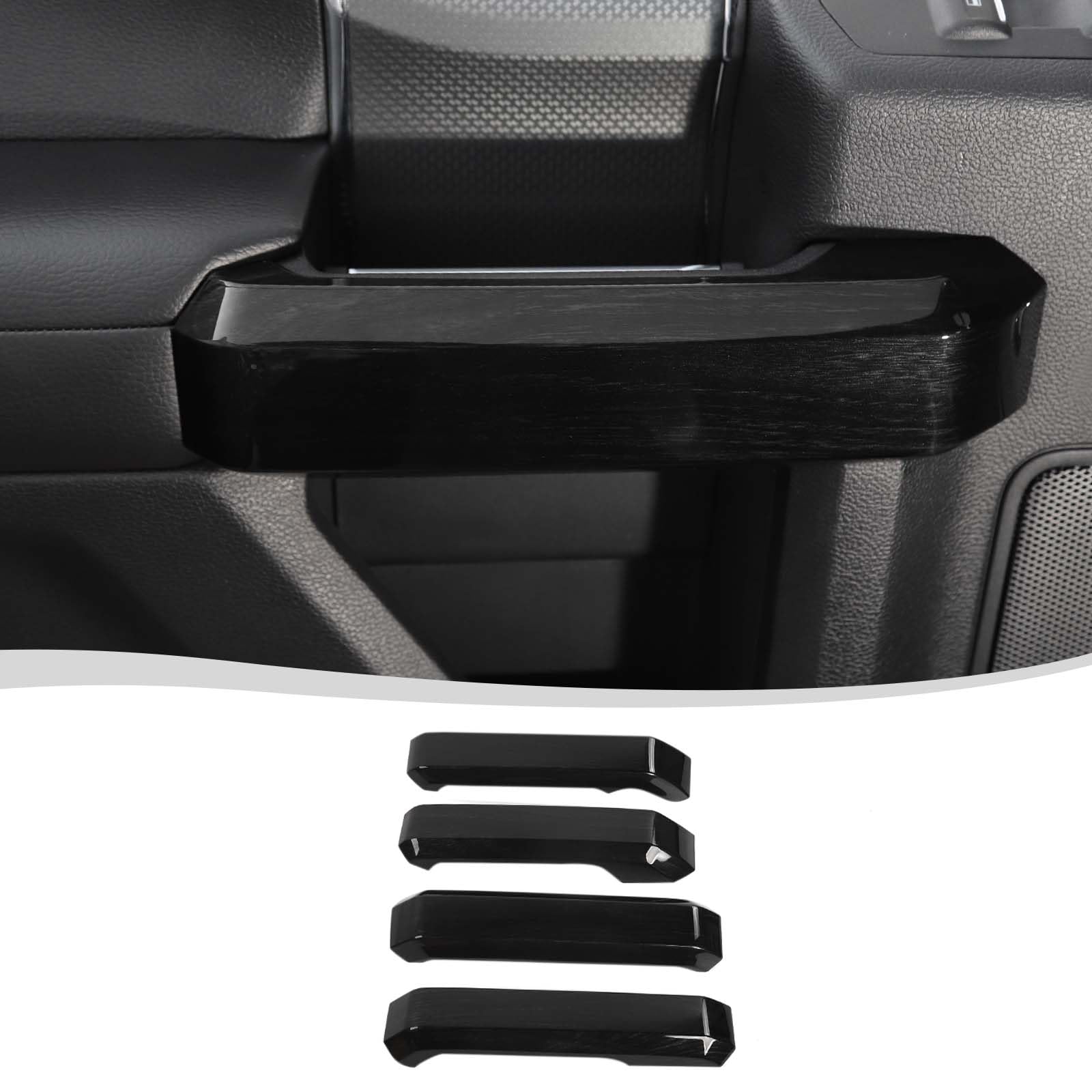 Voodonala For F-150 2015-2020Inner Door Handle Covers Trim For Ford F150 2015-2020 Compatible With Ford F150 F250 F350(Black Woo