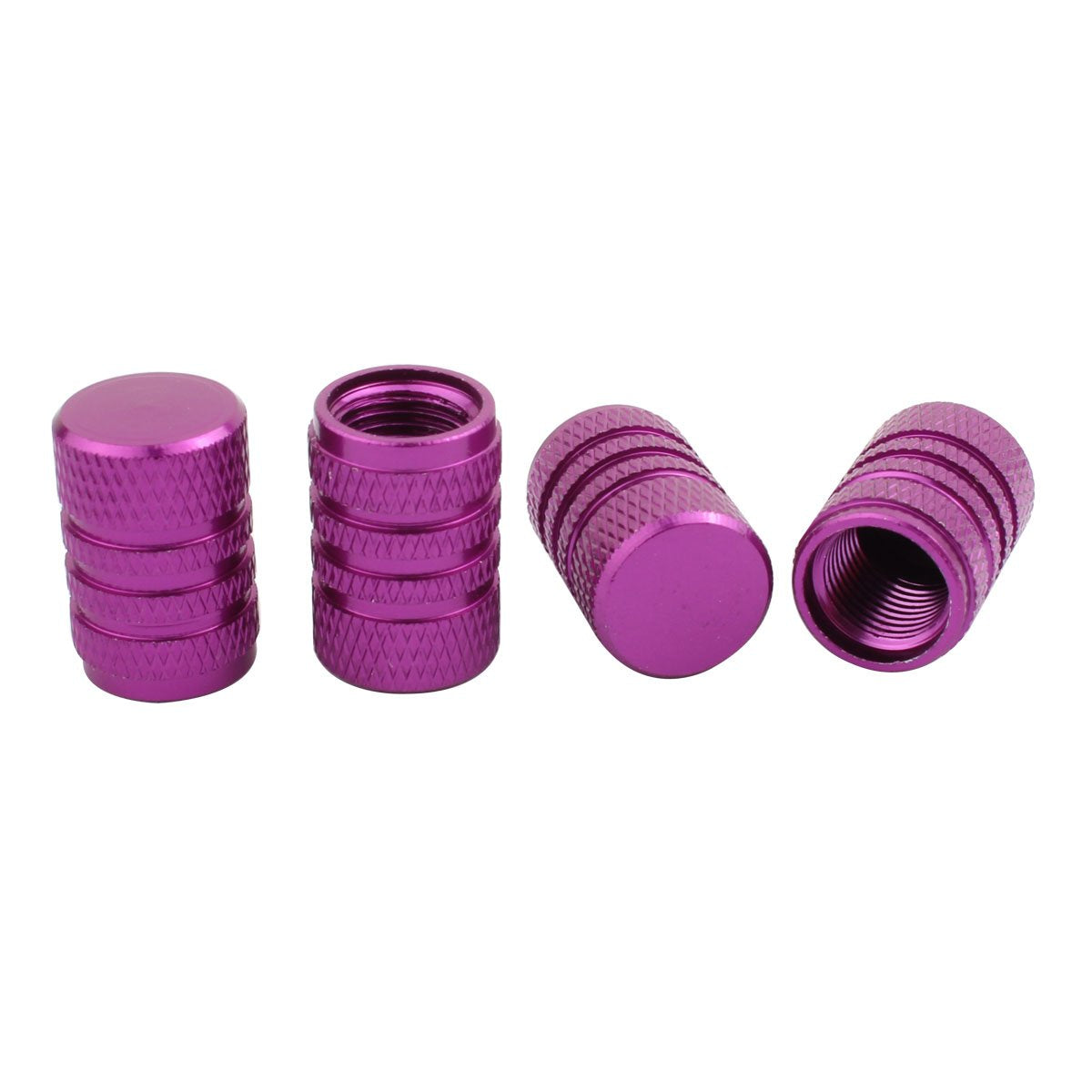 Tomall Purple Round Style Tire Valve Stem Caps Aluminum Alloy For Vehicle Rv 4Wd