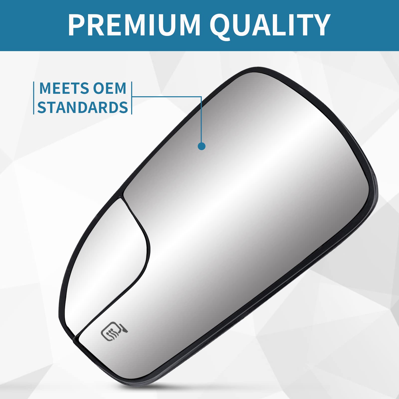 Driver Left Side Heated Mirror Glass Replacement For 2013-2020 Ford Fusion - Replace Ds7Z17K707F - Rear Side View Mirror Convex