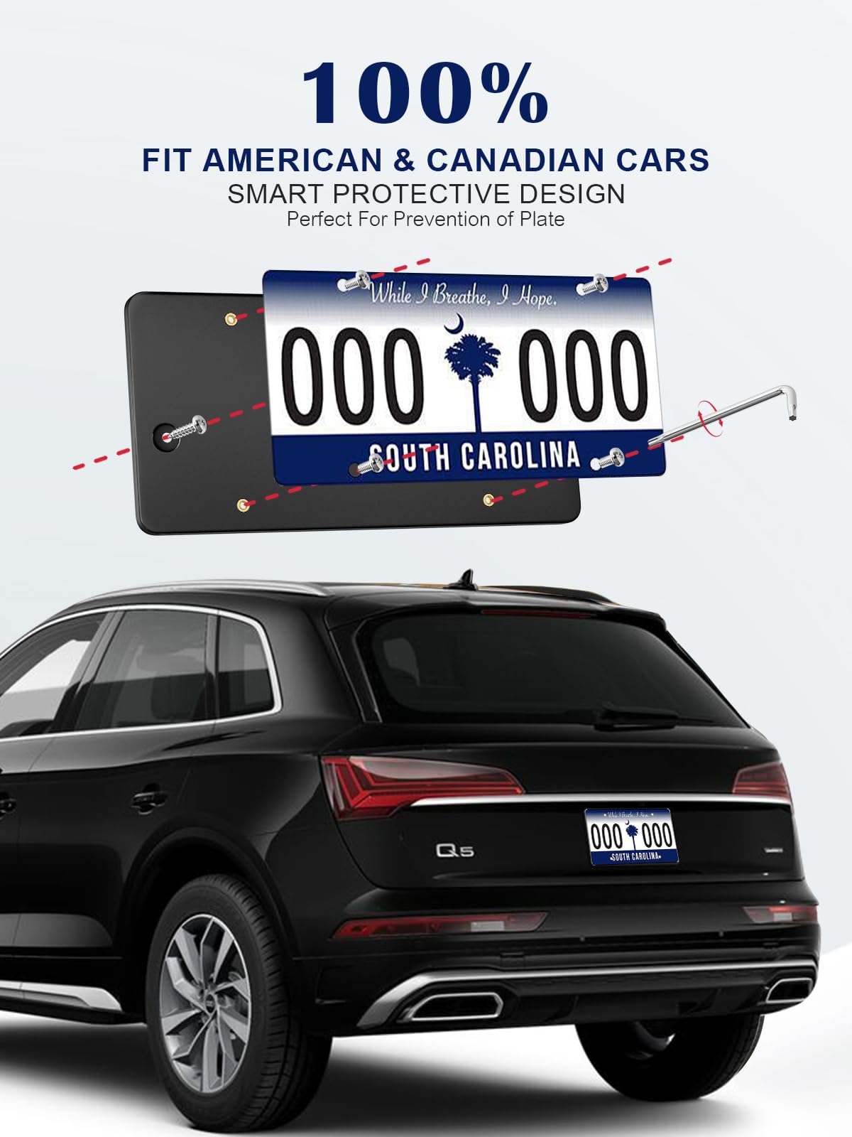 Rear License Plate Bracket For Audi Q3 Q4 e-tron Q4 Sportback e-tron Q5 Q5 Plug-in Hybrid Q5 Sportback SQ5 SQ5 Sportback Q6 e-tr