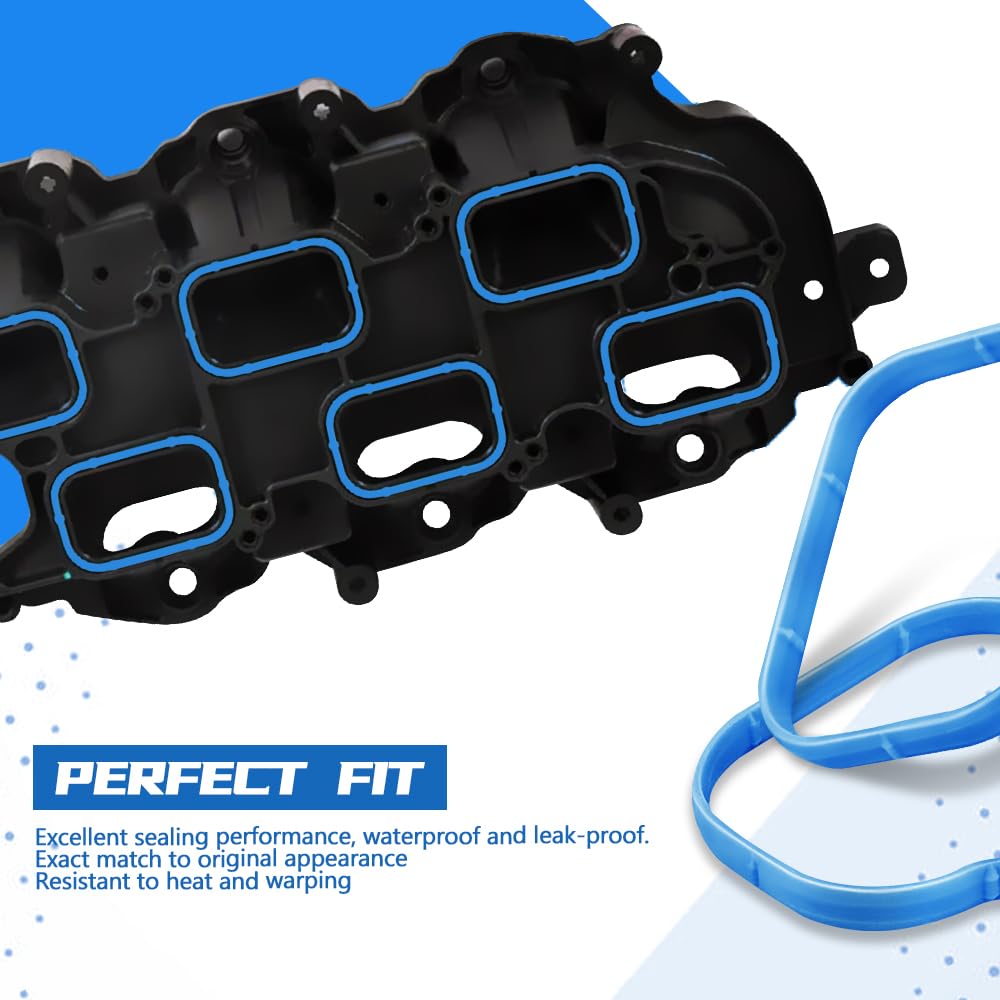 12Pcs Intake Manifold Upper And Lower Gasket Set, 5184562Ac 5184331Ac Ms97204 Car Accessories Intake Manifold Gasket Set Replacement For Dodge Chrysler Jeep Ram 3.6L