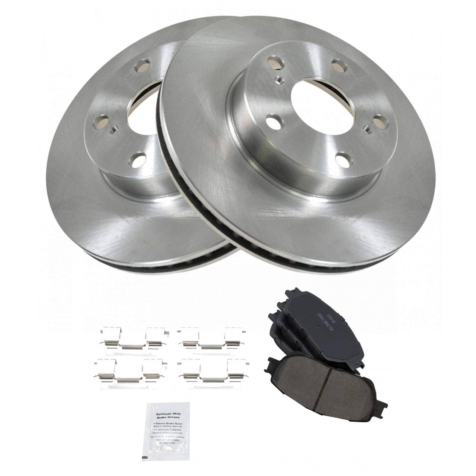 Trq Front Brake Pad & Rotor Kit Brake Pads Brake Rotor Ceramic Compatible With 2005-2015 Toyota Tacoma