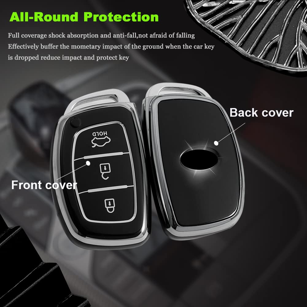 Hibeyo Key Fob Cover For Hyundai Tucson Sonata Fe Creta Mistra Elantra Ioniq Venue Ix35 I10 I20 I30 I40 Solaris Kona Accent 2018