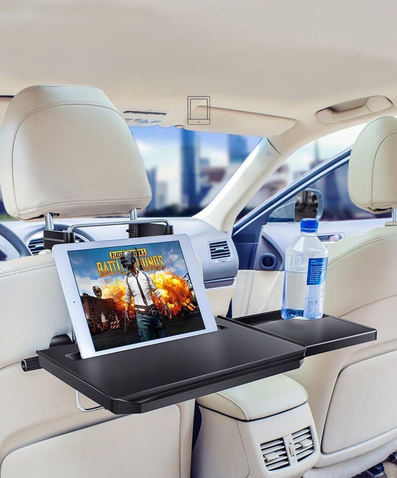ARHAT ORGANIZERS Car Headrest Laptop Tray Table, Work Desk with Tablet Holder | Universal Car Steering Wheel Tray/Foldable Back 