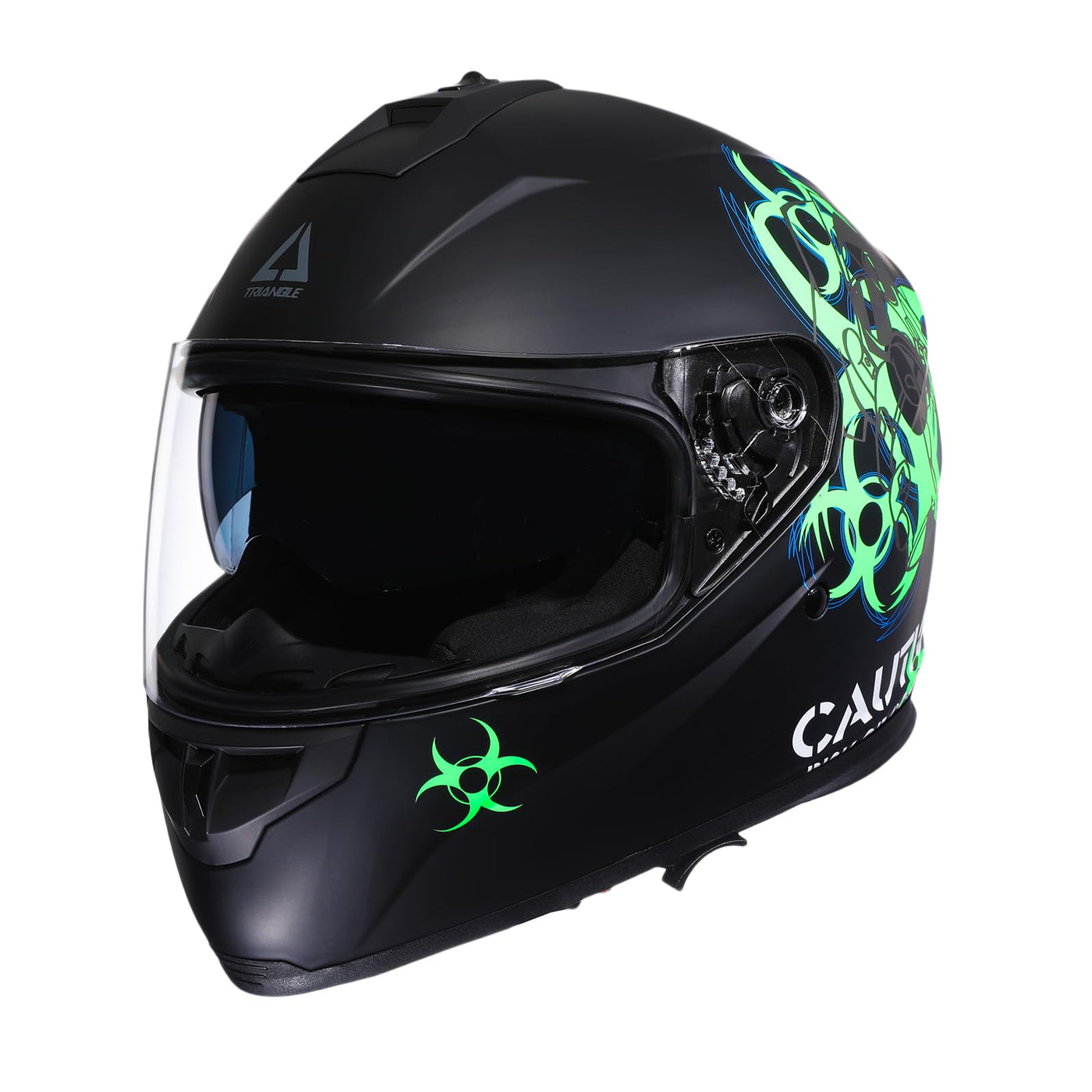 bike helmets green TRIANGLE Full Face Motorcycle Helmet Dual Visor DOT Approved Medium Matte Green TFF17-17301