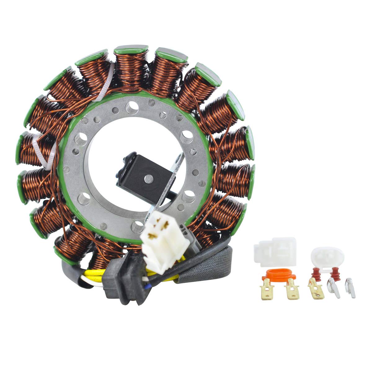 Rmstator Kit Generator Stator + Crankcase Cover Gasket Replacement For Suzuki Lta 700 X Kingquad 2005-2007 | Lta 750 Kingquad Axi 2008-2018 | Oem Repl.# 32101-31G01 / 11483-31G00 / 32101-31G00