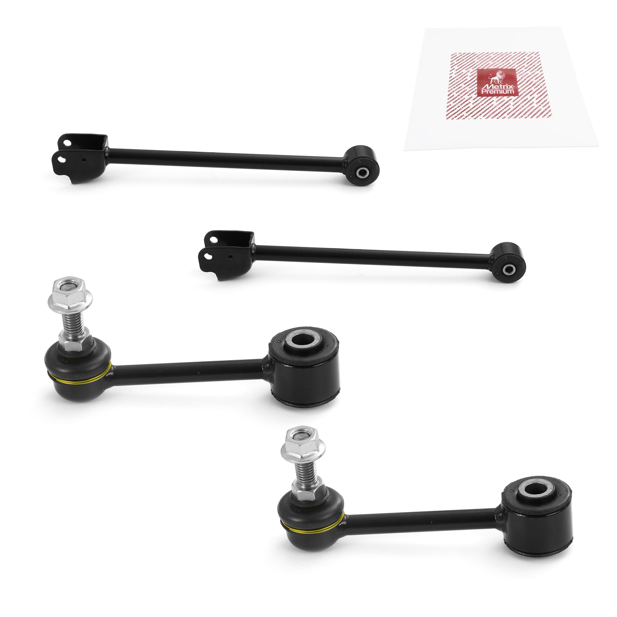 Metrix Premium Chassis Parts - 4 Pc Front L/R Upper Control Arm & Front Sway Bar Stabilizer End Link Kit Fits 2018 Jeep Wrangler