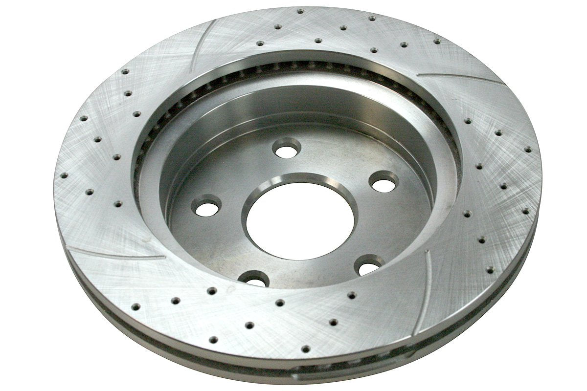 Autoshack Front Drilled Slotted Brake Rotors Silver Pair Of 2 Driver And Passenger Side Replacement For 2002-2018 Ram 1500 2004-2009 Dodge Durango 2007-2009 Chrysler Aspen 5.7L V8 4Wd Rwd Pr63007Dszpr