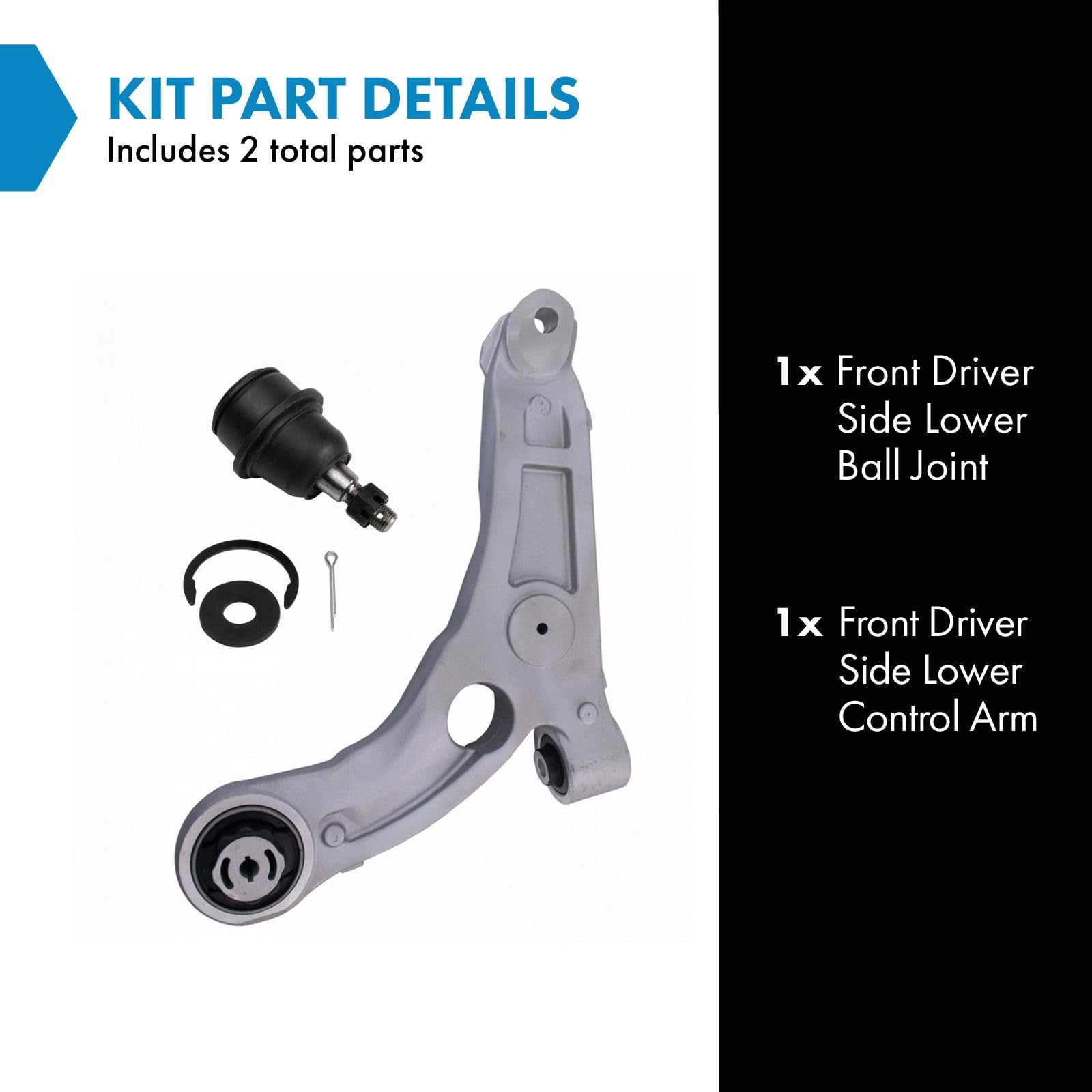 Trq Front Left Lower Control Arm With Ball Joint Drivers Side Compatible With 2014-2018 Jeep Cherokee