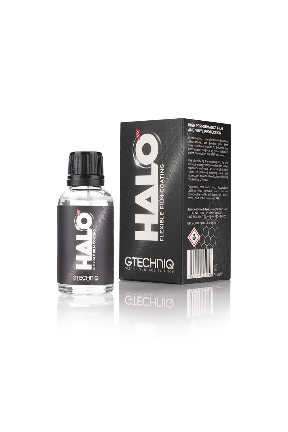 Gtechniq - Halo V2 - Flexible Paint, PPF, and Vinyl Protection; Safe for All Types of Wraps/PPF: gloss, satin, and matte finishe