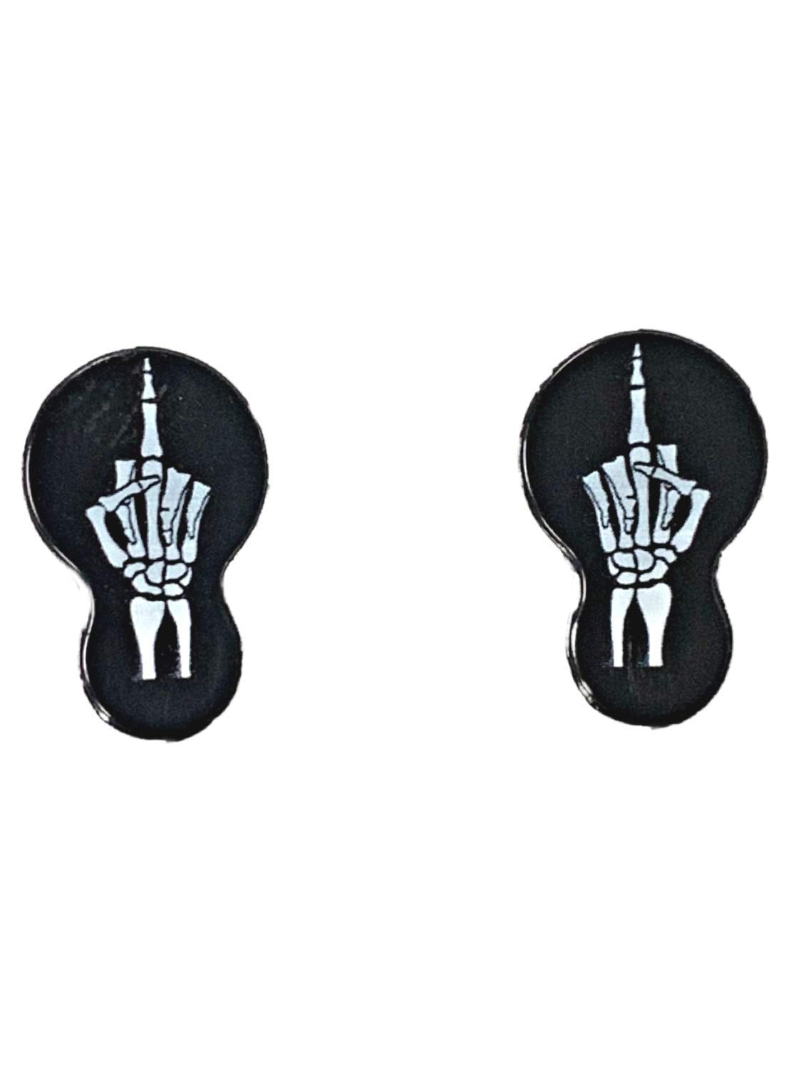 Skeleton Middle Finger/Flip off Design 2014 and Newer Harley Davidson Street Glide fairing mirror hole plugs (1 Pair) FLHX ape h