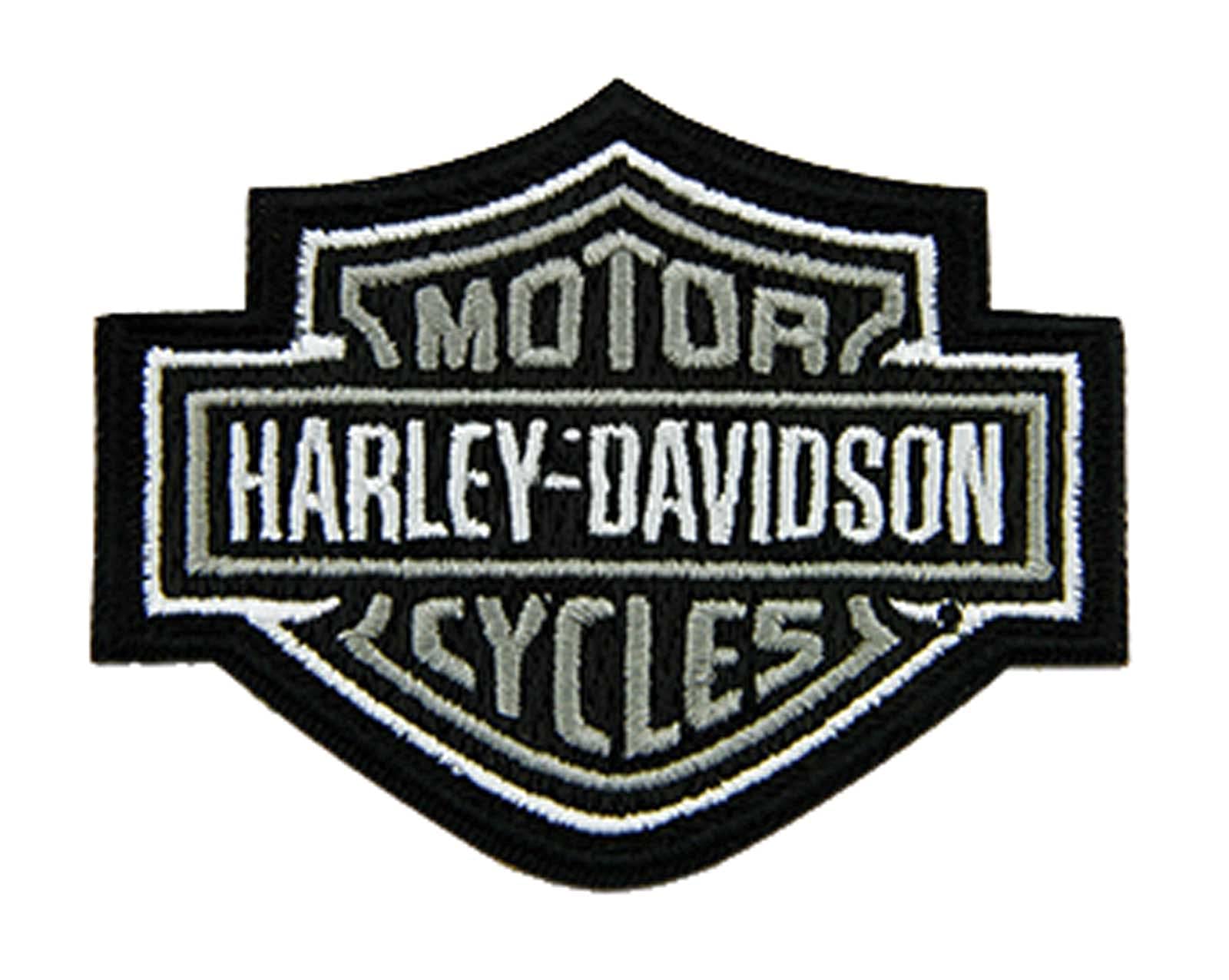 Harley-Davidson 3 Inch Embroidered Gray Bar & Shield Logo Emblem Sew-On Patch