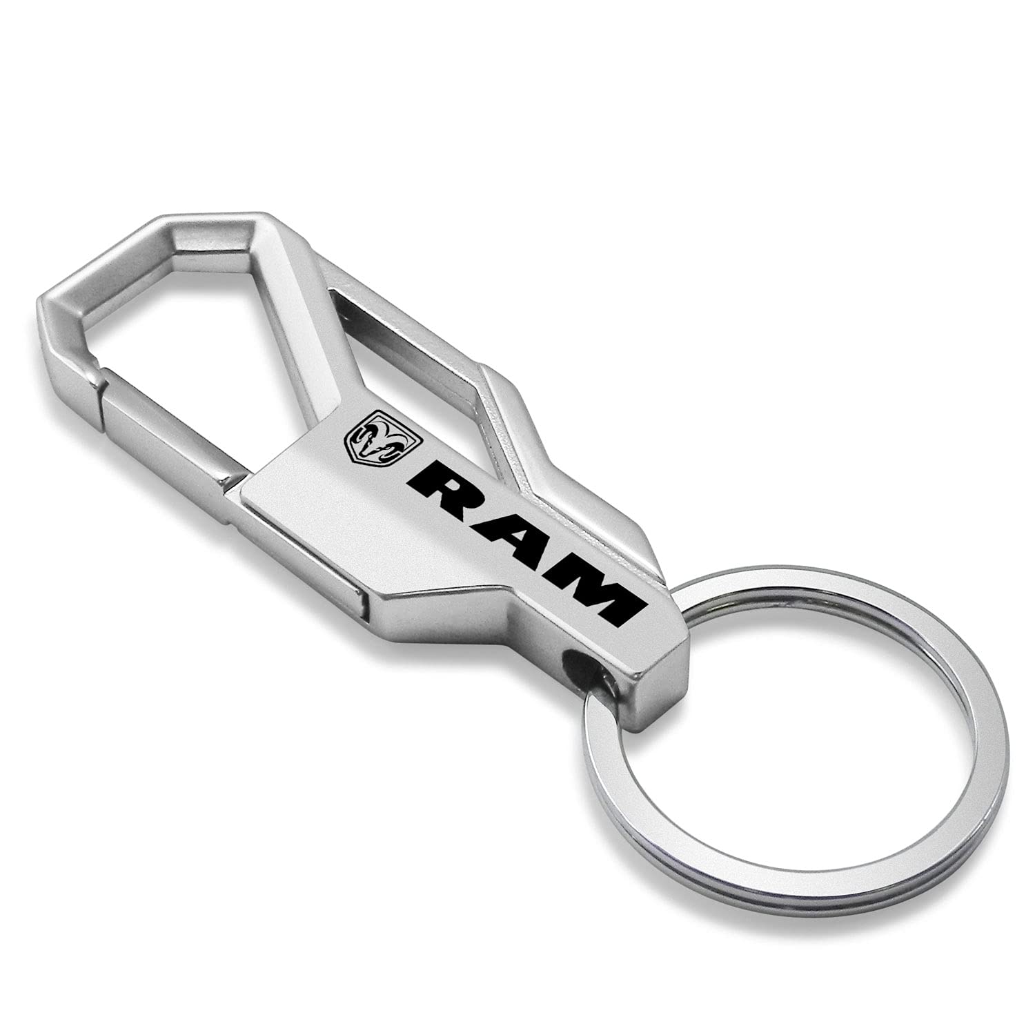 iPick Image Compatible with RAM Logo Silver Carabiner-Style Snap Hook Metal Key Chain