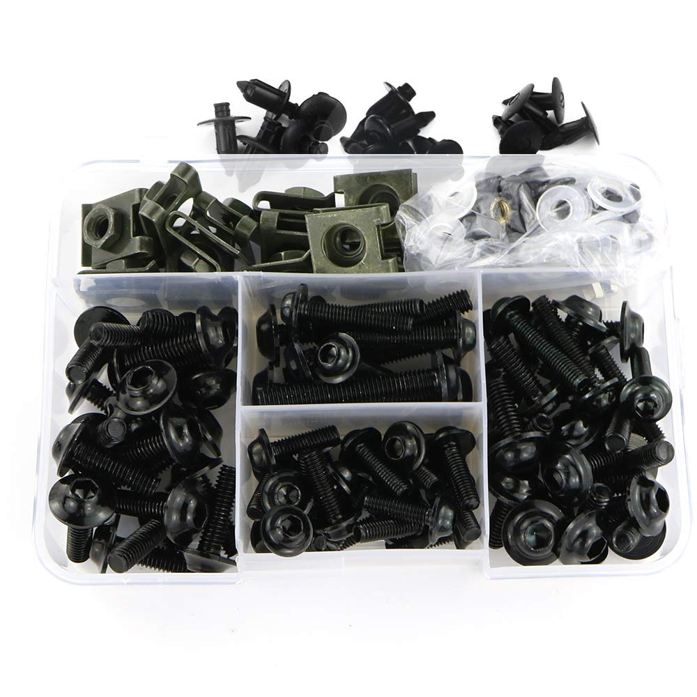 Xitomer Universal Fairing Bolt Kits Fasteners Fit for GSXR600 750 1000 GSX1300R, CBR600RR / 1000RR / CBR1100XX, YZF R3 / R6 / R1
