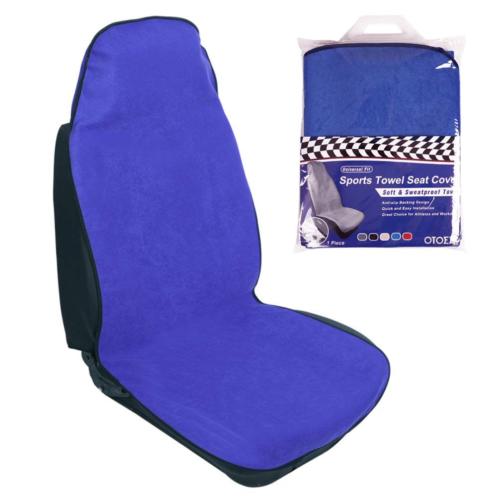 otoez Waterproof Sweat Towel Car Seat Cover Mat Auto Car Front Seat Protector for Yoga Running Swimming Crossfit Athletes Beach 