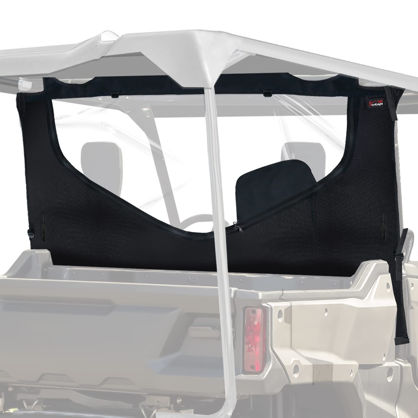 Pioneer 1000-5 Rear Window - StarknightMT Waterproof UTV Mid Panel With Zipper Compatible With Pioneer 1000-5 2016-2023 0SR95-HL
