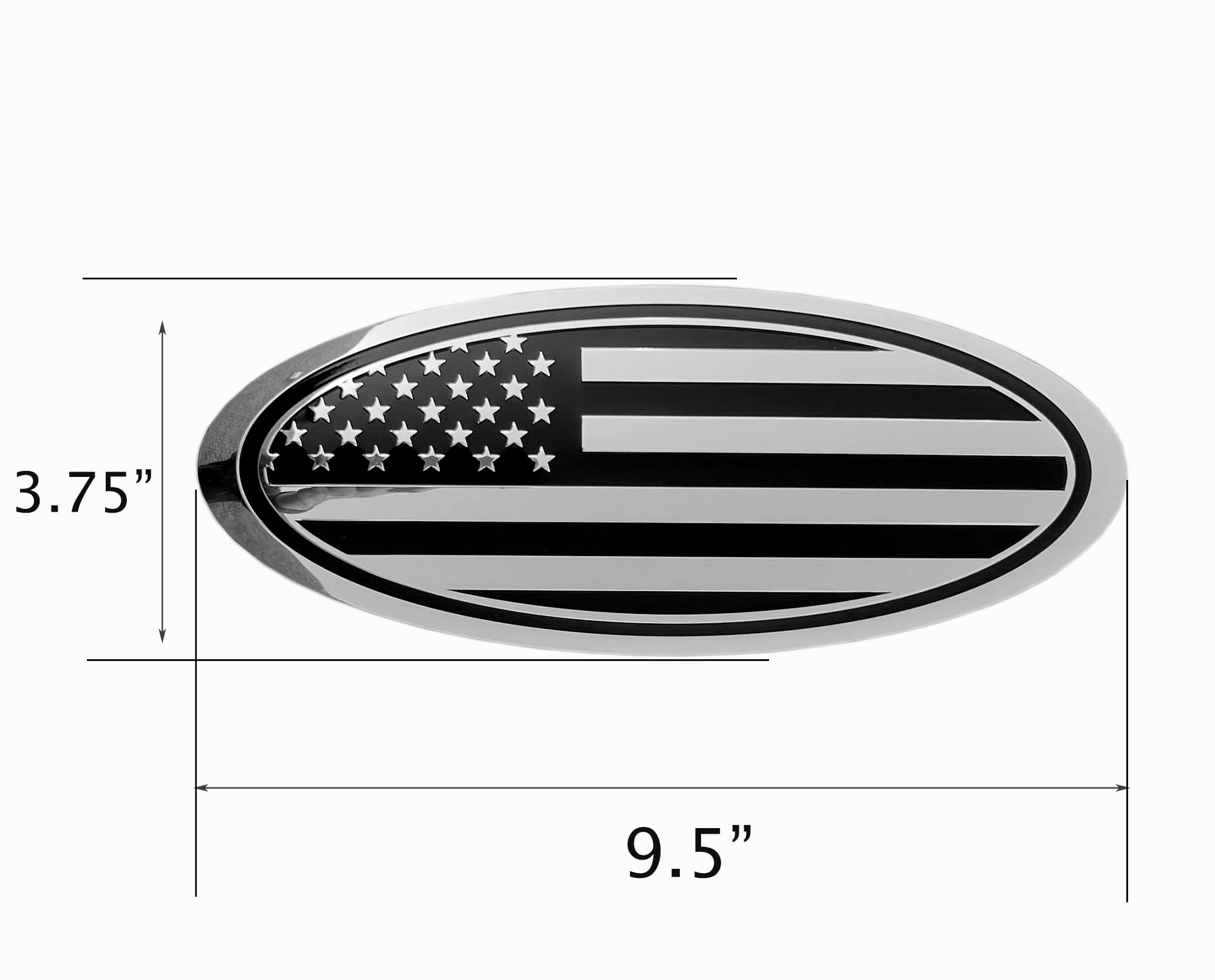 9.5'' inch Oval Decal Badge Nameplate for F150 2015-2021 Front Rear (Chrome, 9.5'')