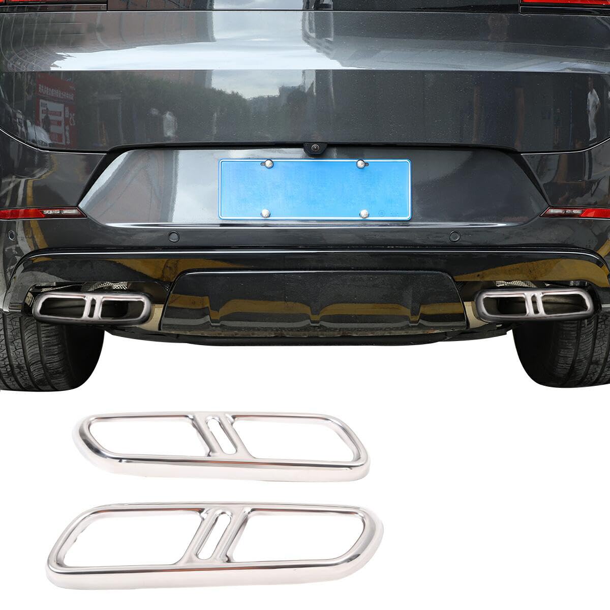 Automotive Tail Throat Exhaust Cap Trim Exhaust Muffler Tube Compatible With Land Rover Range Rover Sport 2023 2024 Automotive Tail Throat Exhaust Cap Trim Accessories (Style A Bright Light)