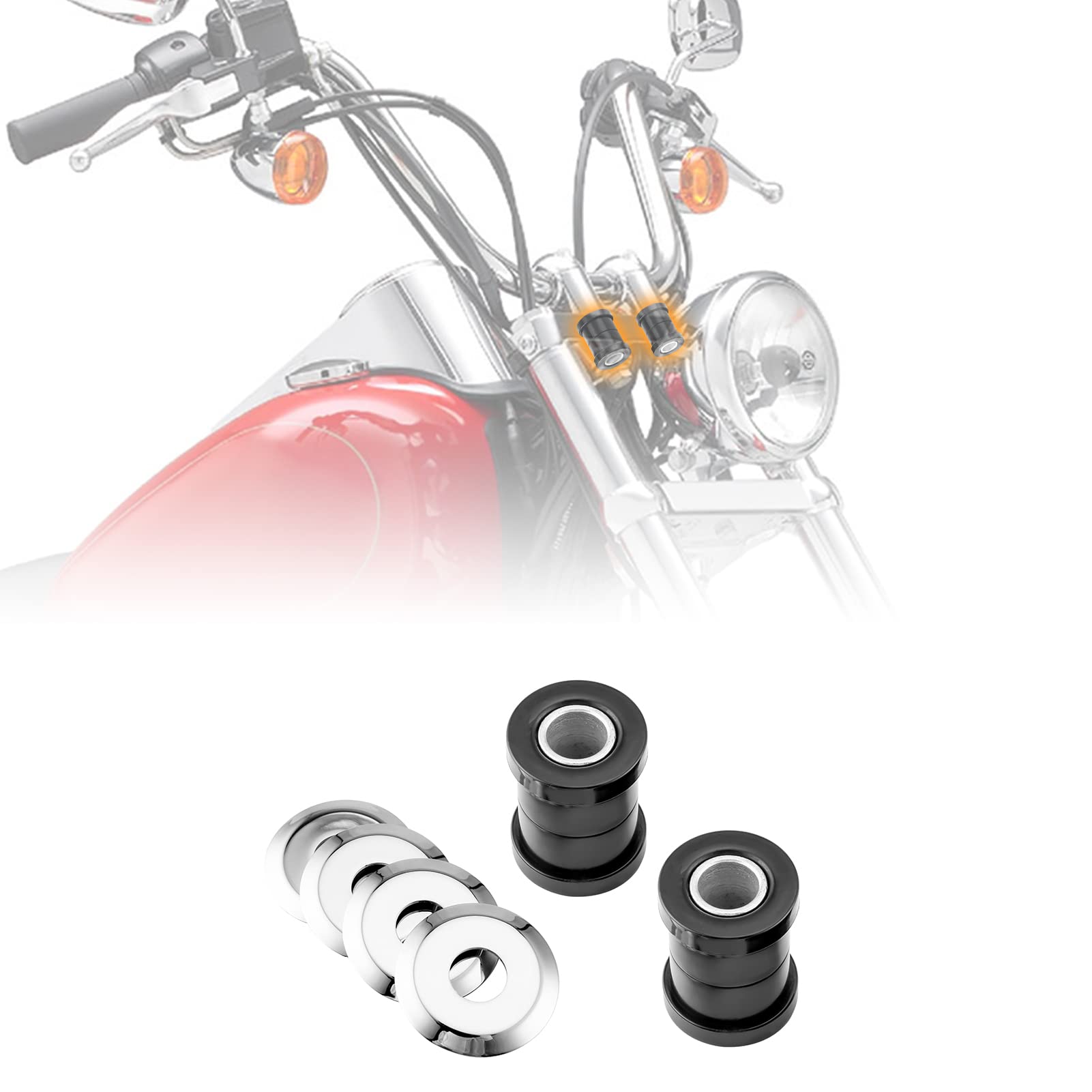 Mofun Handlebar Riser Bushing Kit Compatible With 1973-2017 Harley Softail/Dyna/Fxr & 1973-2022 Sportster Xl
