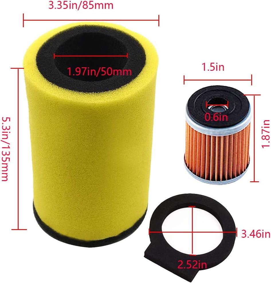 Cdzwj 1Yw-14451-00-00 Air Filter+Oil Filter+ Spark Plug Compatible With Yamaha Timberwolf 250 Yfb250Fw 1994-2000 4X4, Big Bear 3
