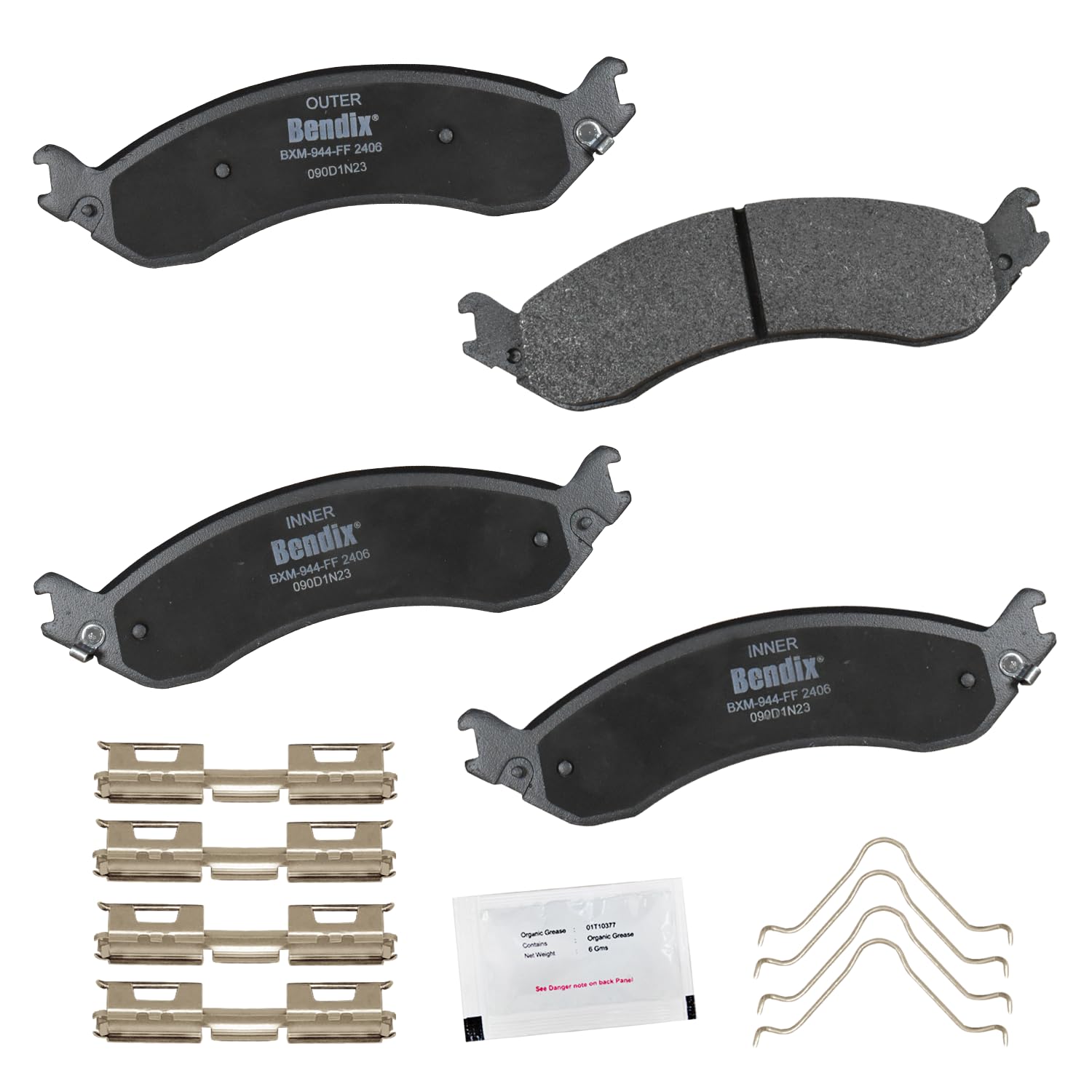 Bendix Priority1 Cfm2406 Semi-Metallic Rear Brake Pads For Chevrolet Express 2500 2023-2021, Express 3500 2023-2021, Gmc Savana