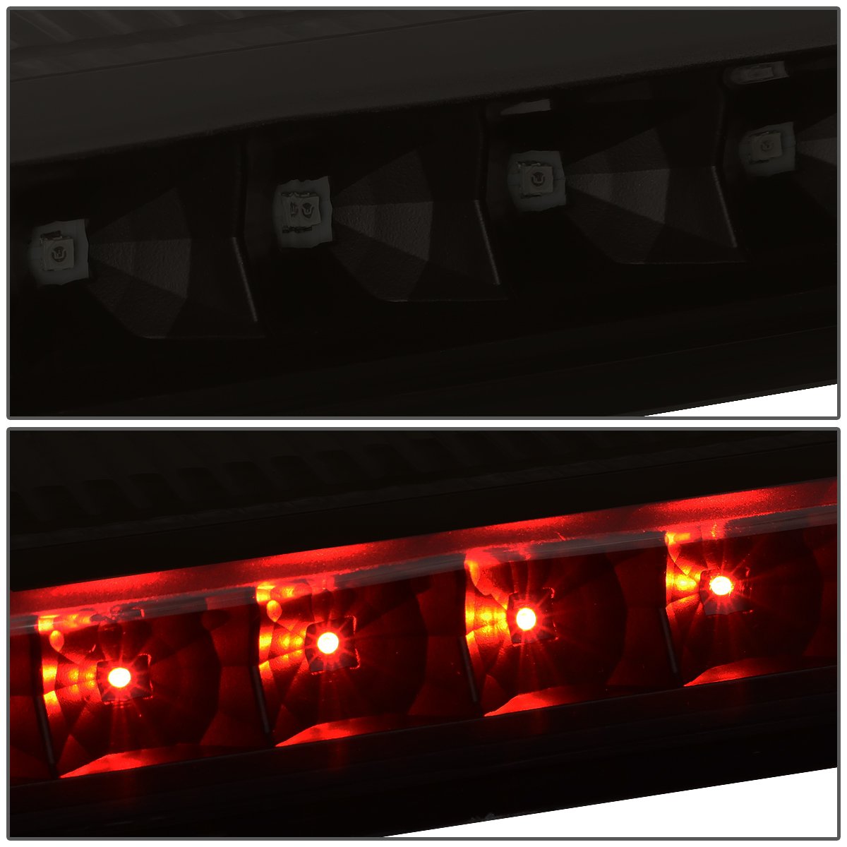 Auto Dynasty Rear High Mount Tinted Housing Red Led 3Rd Third Tail Brake Light Lamp Compatible With Chevy Express/Gmc Savana 03-