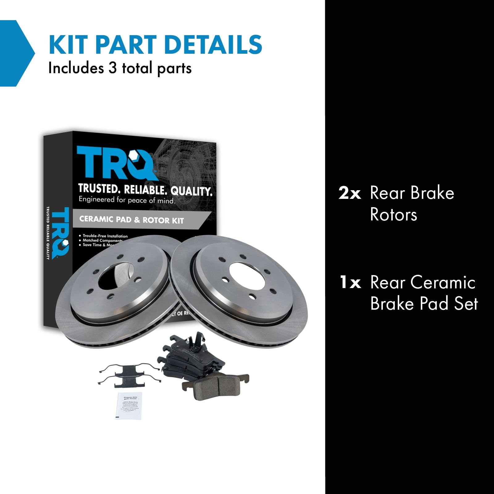 Trq Rear Premium Posi Ceramic Brake Pad Rotor Kit For Expedition Navigator
