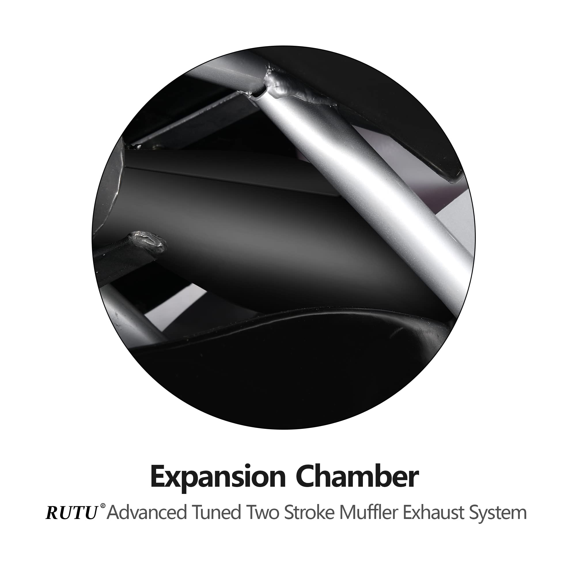 2-Stroke Muffler Exhaust Pipe With Expansion Chamber - Angled Design With Pipe Gasket - Compatible With 47/49Cc Cag Daytona Pock