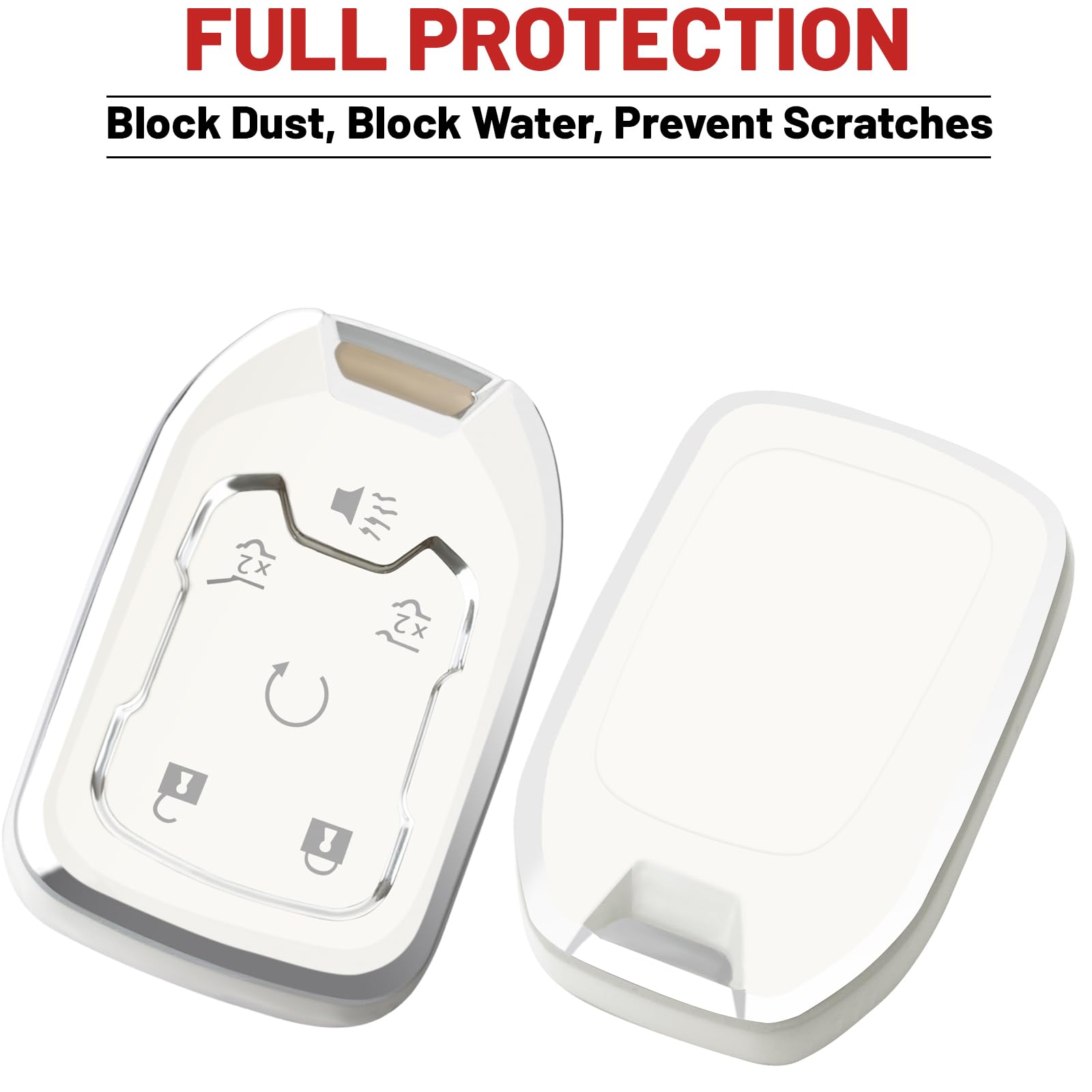 Xiyang Trade For Gmc Key Fob Cover With Keychain, Key Case Shell Tpu Full Protection Compatible With Gmc Chevy Silverado Suburba