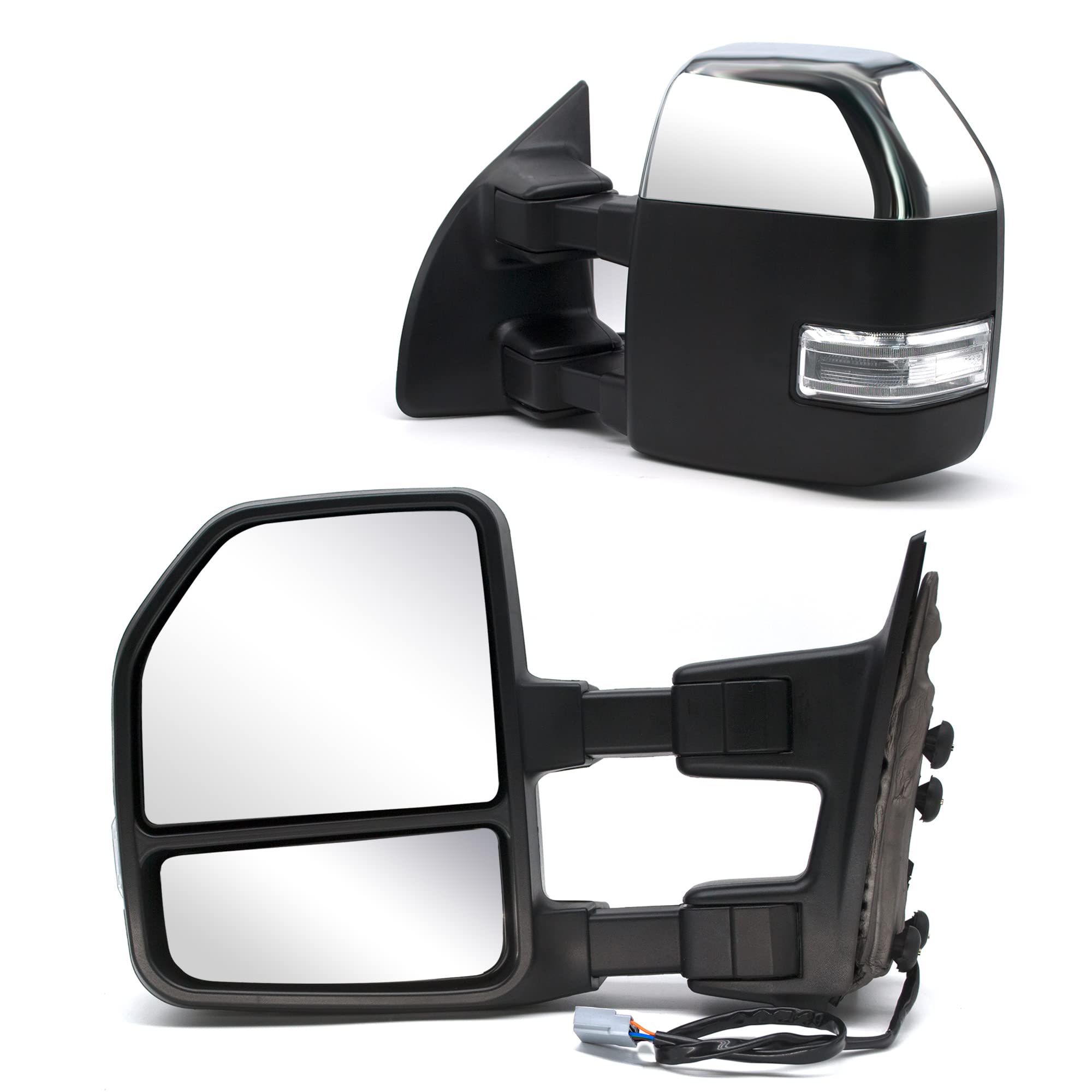JZSUPER [Upgrade style] Towing Mirrors fit for 1999 2000 2001 2002 2003 2004 2005 2006 2007 Ford F250 F350 F450 F-550 Super Duty