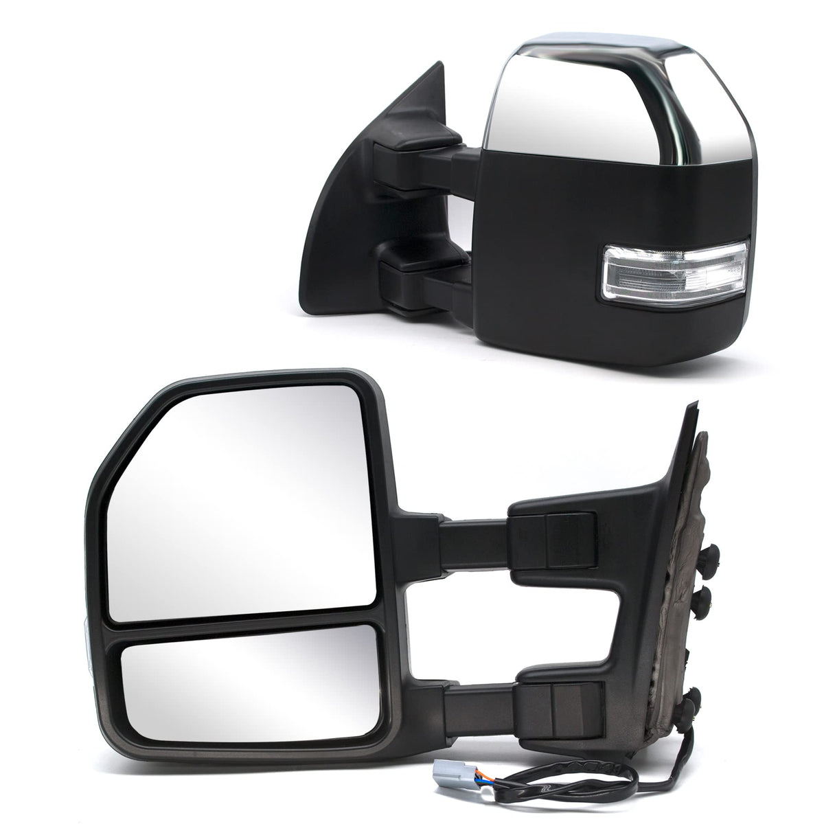 Jzsuper [Upgrade Style] Towing Mirrors Fit For 1999 2000 2001 2002 2003 2004 2005 2006 2007 Ford F250 F350 F450 F-550 Super Duty
