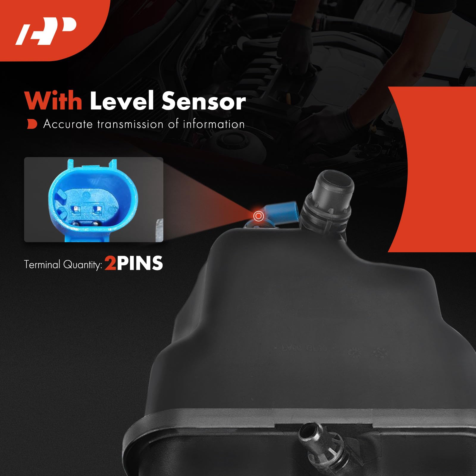 A-Premium Engine Coolant Overflow Recovery Reservoir Tank [with Sensor & Cap] Compatible with BMW [E90 E92 E93] 335i xDrive 2009-2013, E84 X1 2012 3.0L, Replace# 17137640515, 17137590626