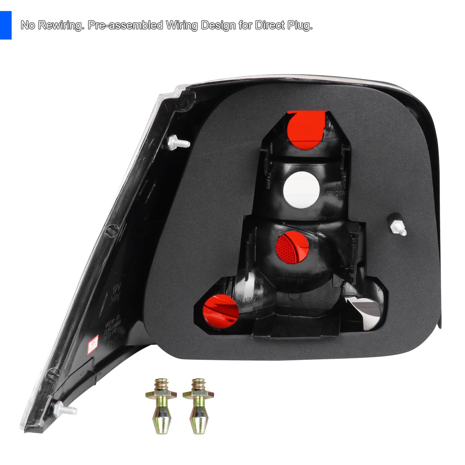 SPEC-D Tuning Euro Black Tail Lights for 1999-2006 VW Golf/GTI/R32/TDI MK4 - Left + Right Pair, Black Housing Clear Lens
