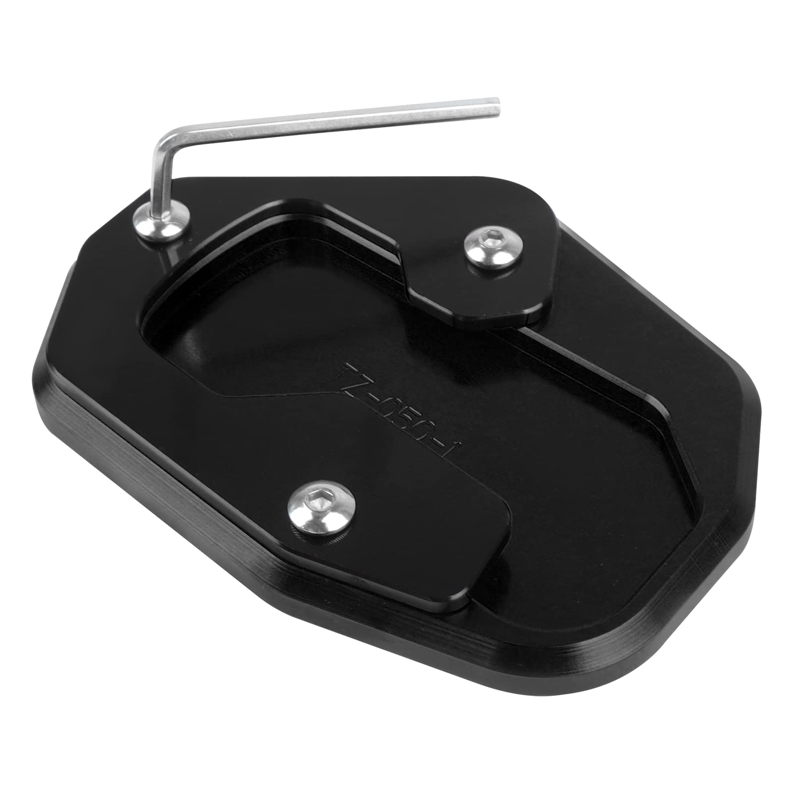 Worldmotop Motorcycle Kickstand Pad Enlarger Extension Side Stand Plate Pad Compatible With Harley Pan America 1250 1250S Ra1250 S 2021 2022 2023 2024(Black)